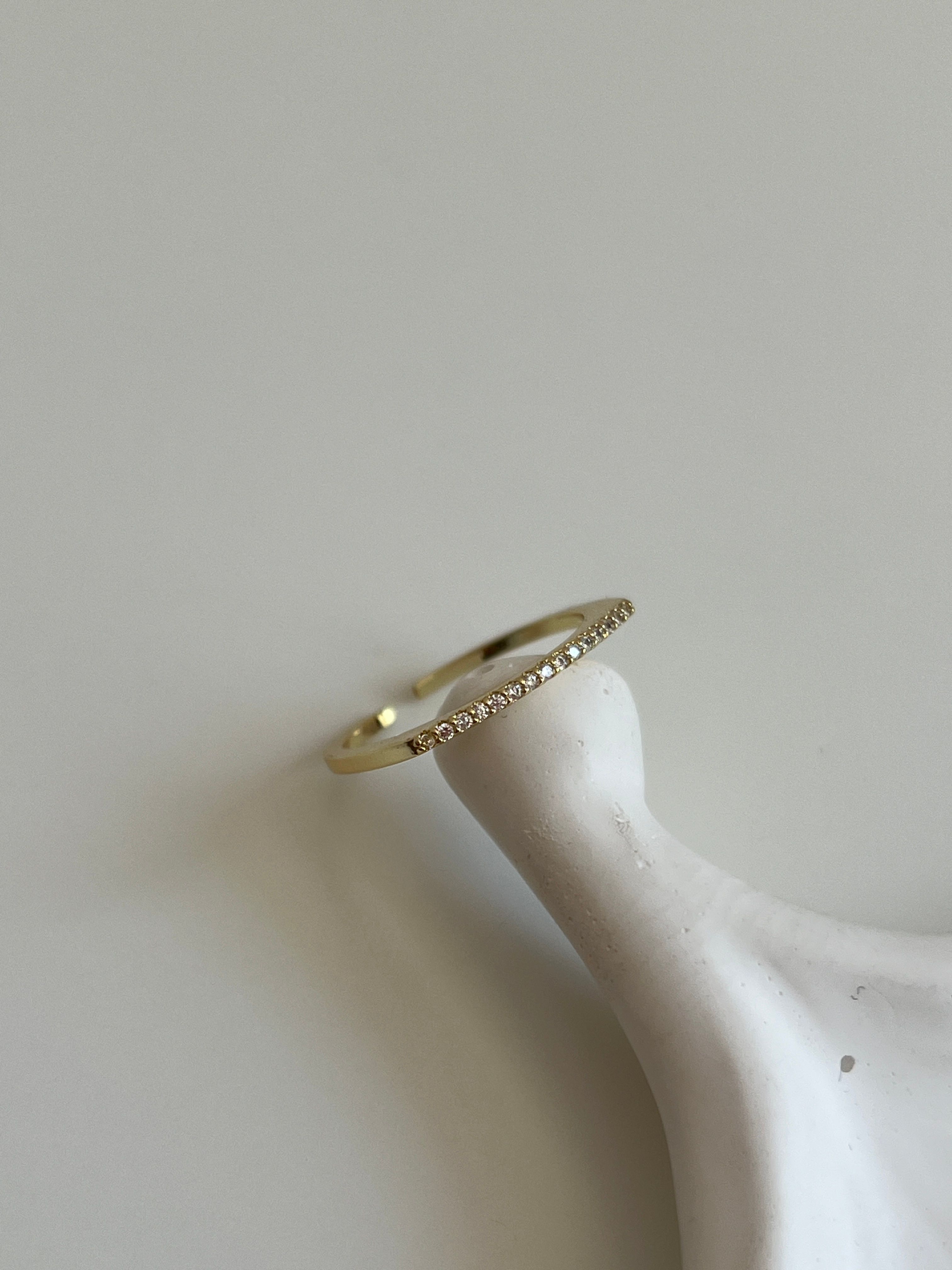 Gold Rengi Zirkon Taşlı Kadın Yüzük