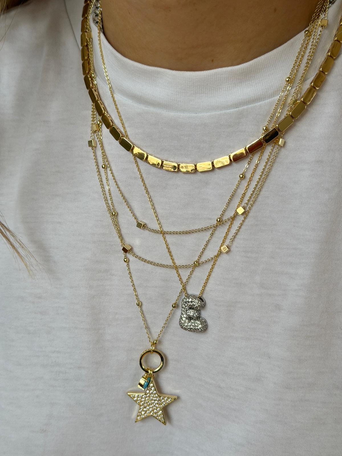 Gold Rengi Küp Detay Uzun Kadın Kolye