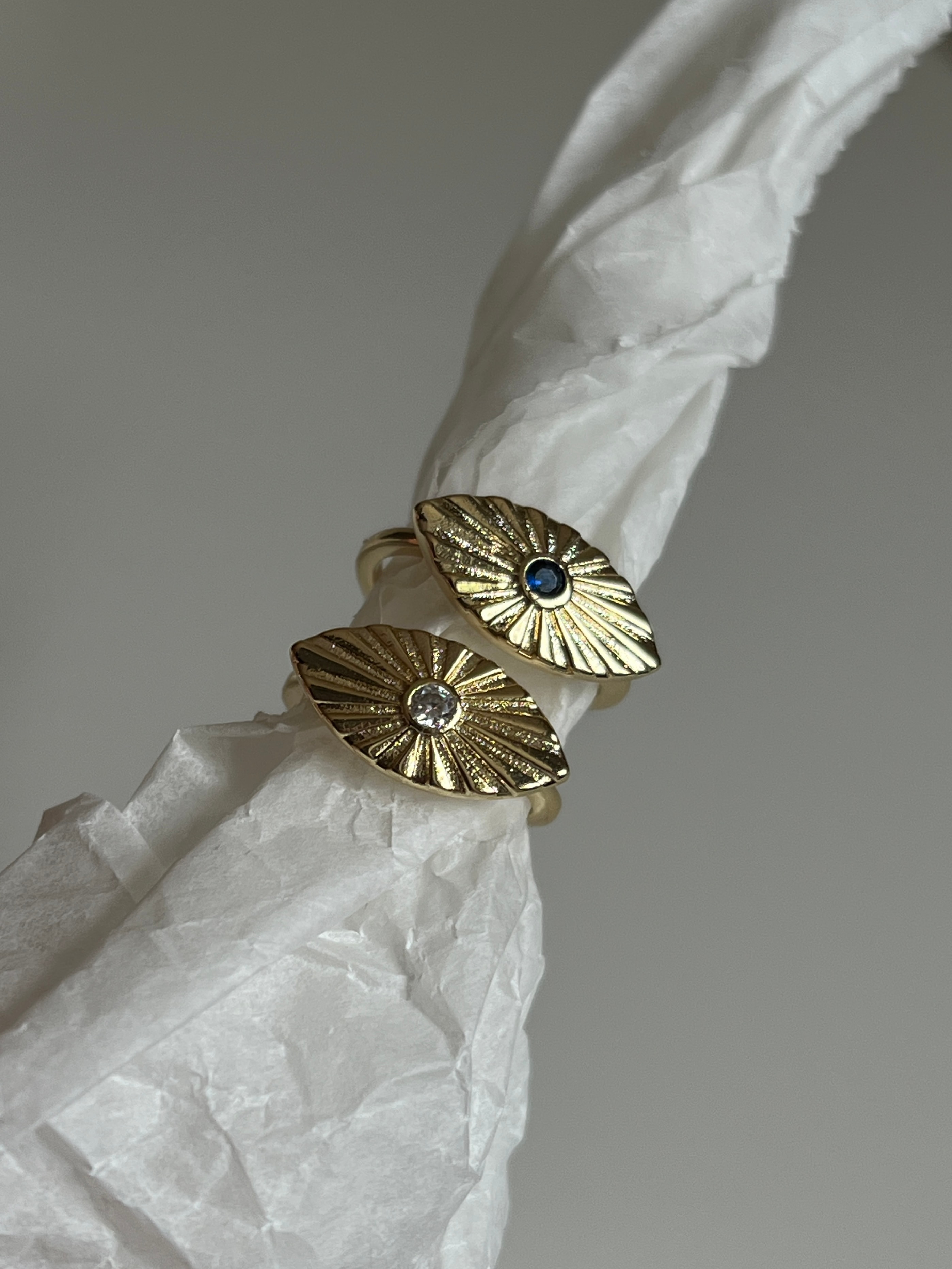 Gold Rengi Zirkon Taş Detaylı Oval Model Kadın Serçe Parmak Yüzük