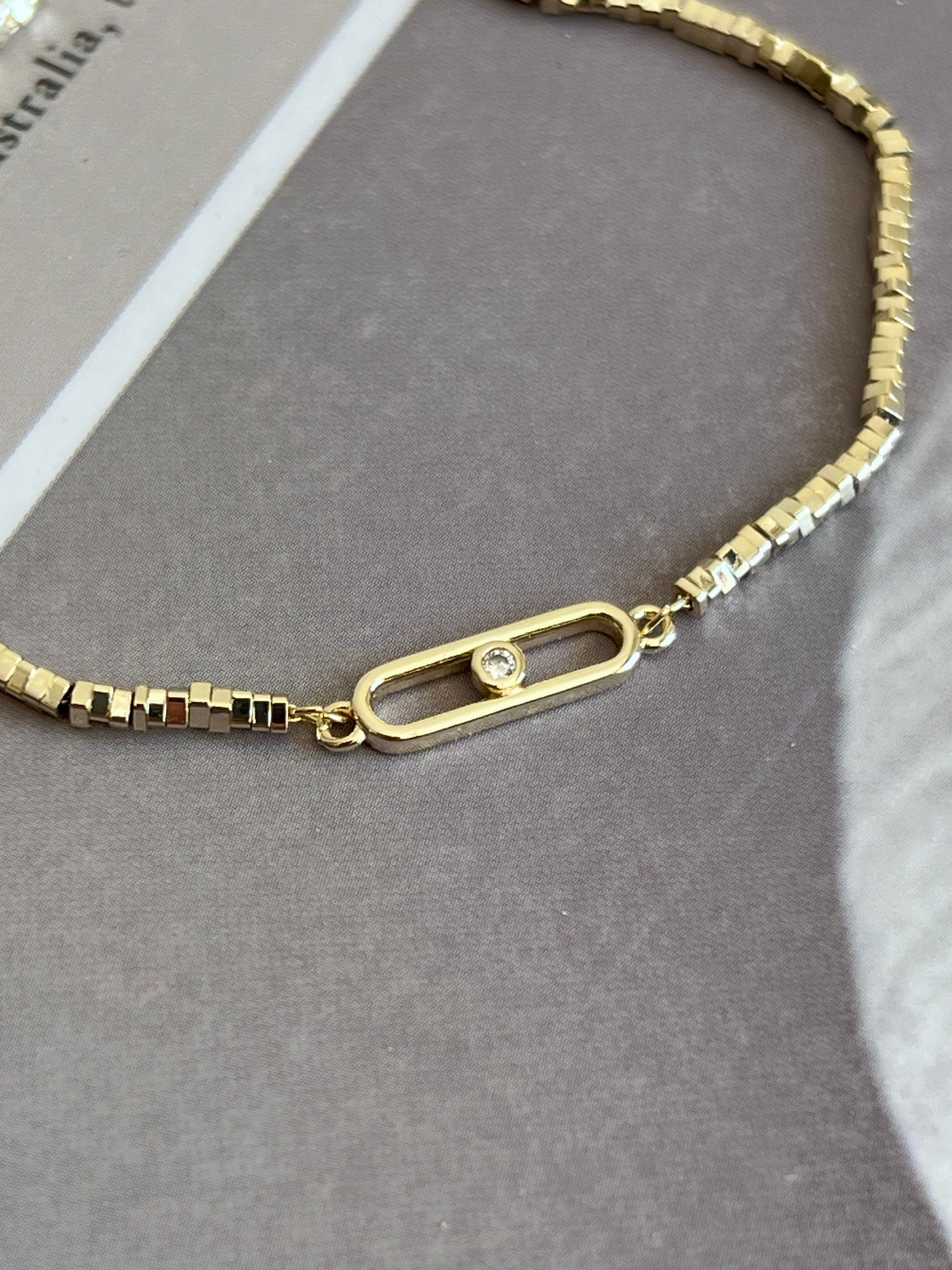 Gold Rengi Küp Küp Messi Model Kadın Bileklik