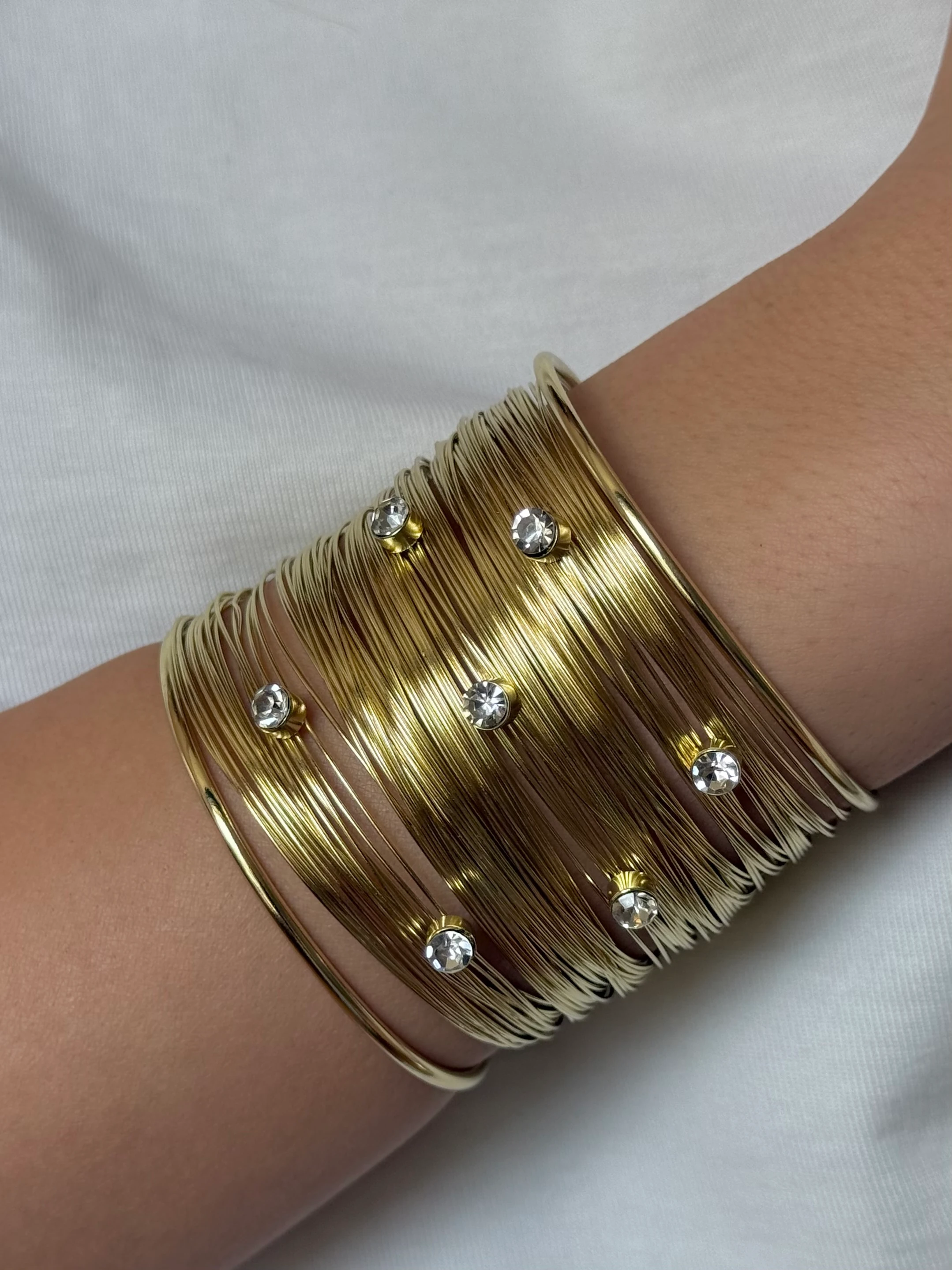 Taşlı Silindir Kadın Kelepçe Bileklik