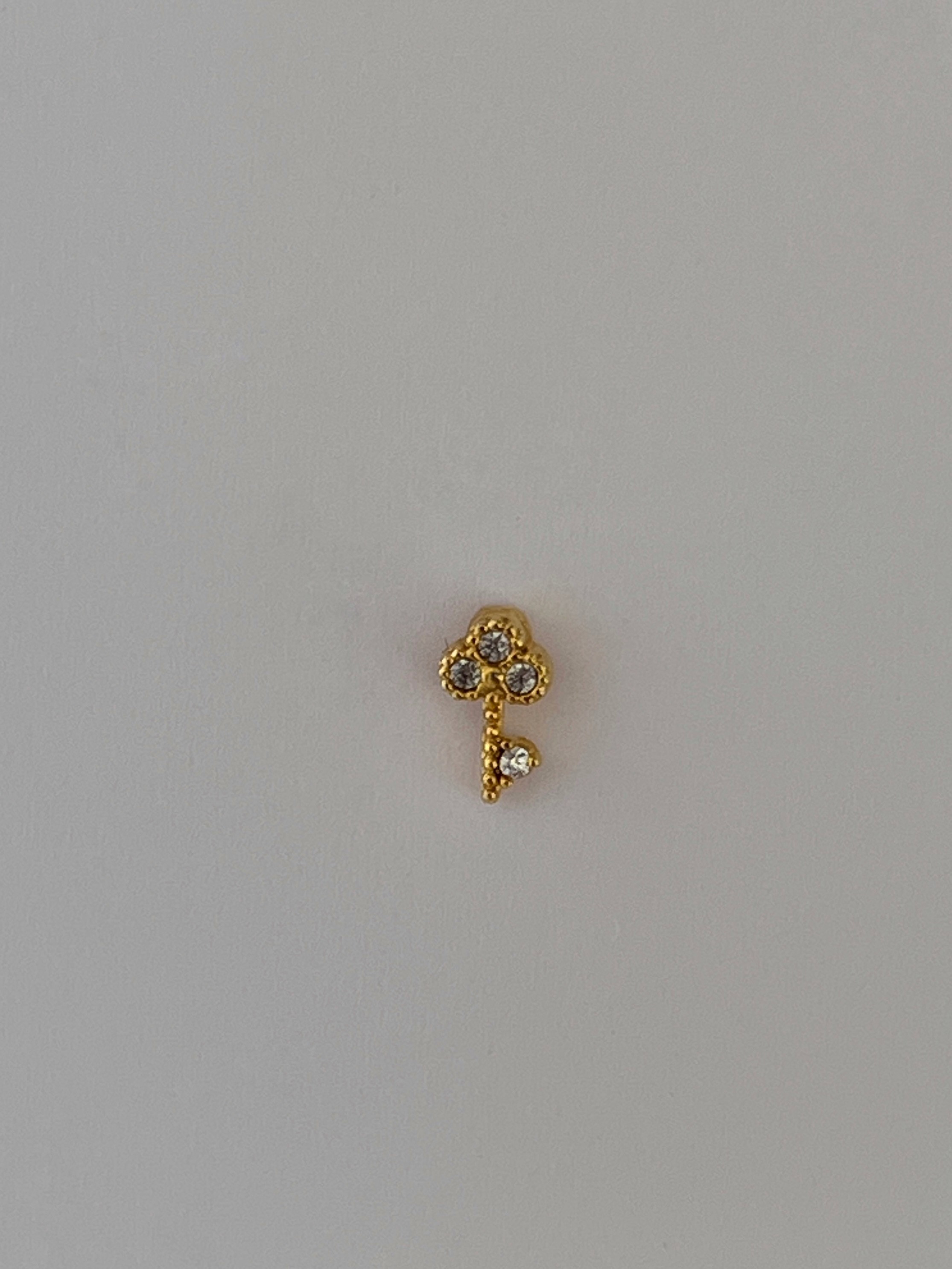Gold Rengi Zirkon Taşlı Anahtar Figürlü Kadın Piercing