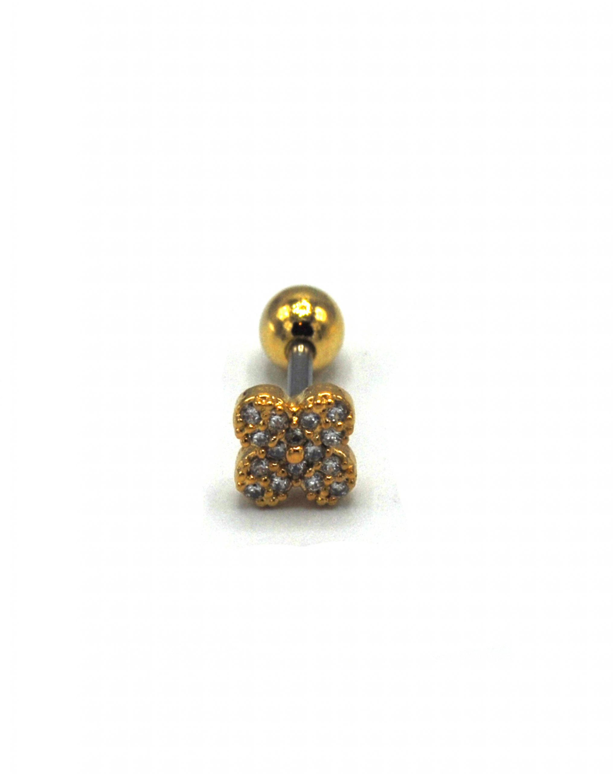 Zirkon Taşlı Gold Rengi Piercing