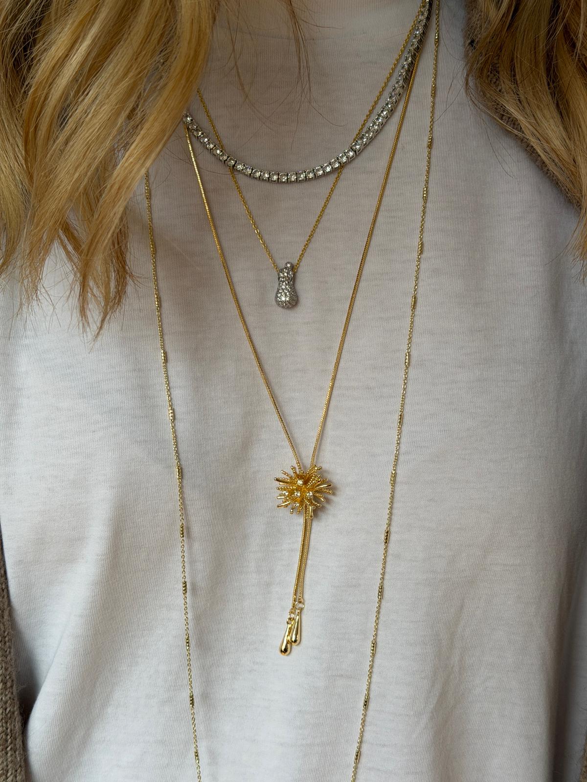 Gold Rengi Taş Detaylı Kadın Kolye