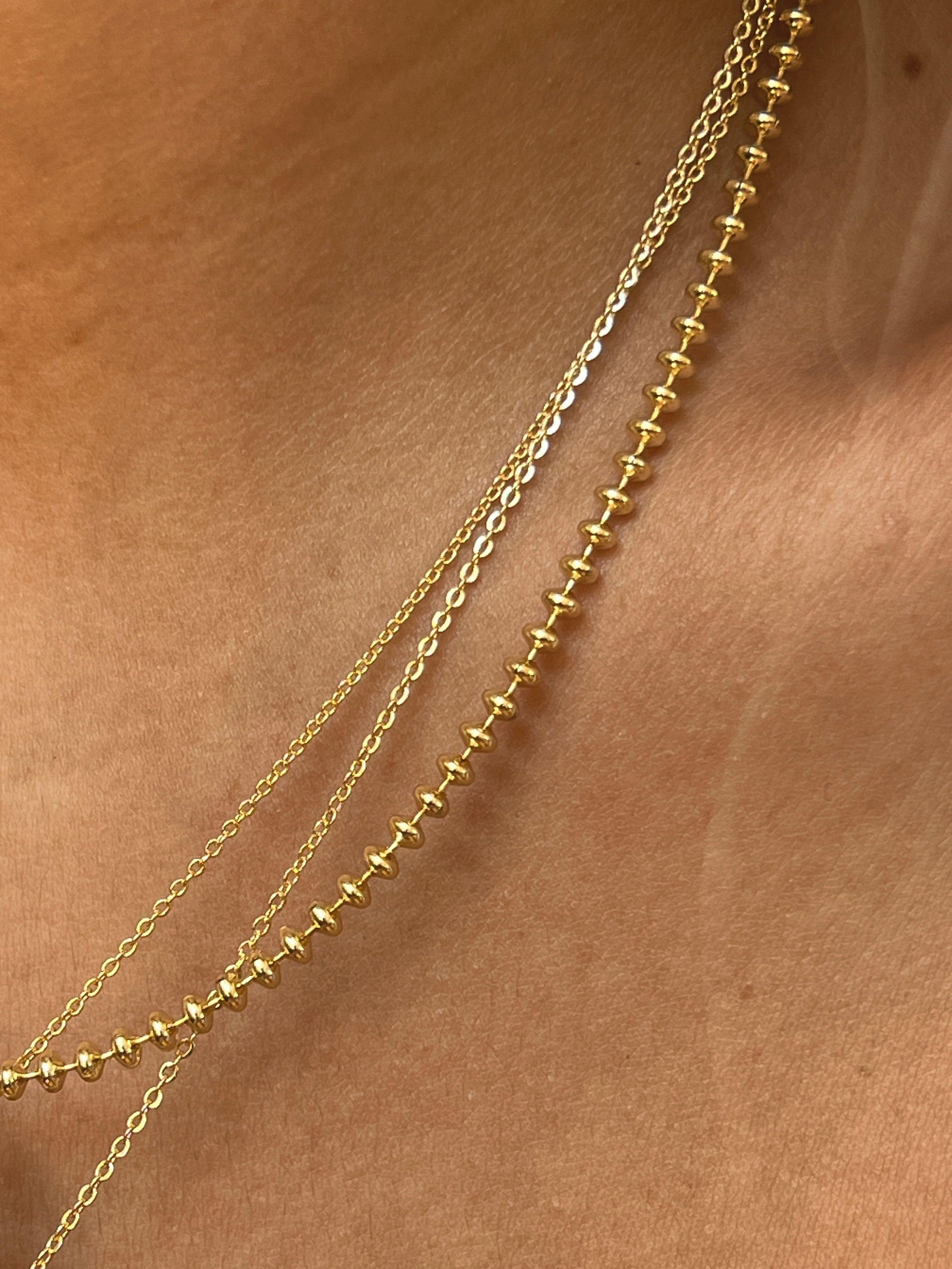 Gold Rengi Sıralı Yuvarlak Model Kadın Kolye