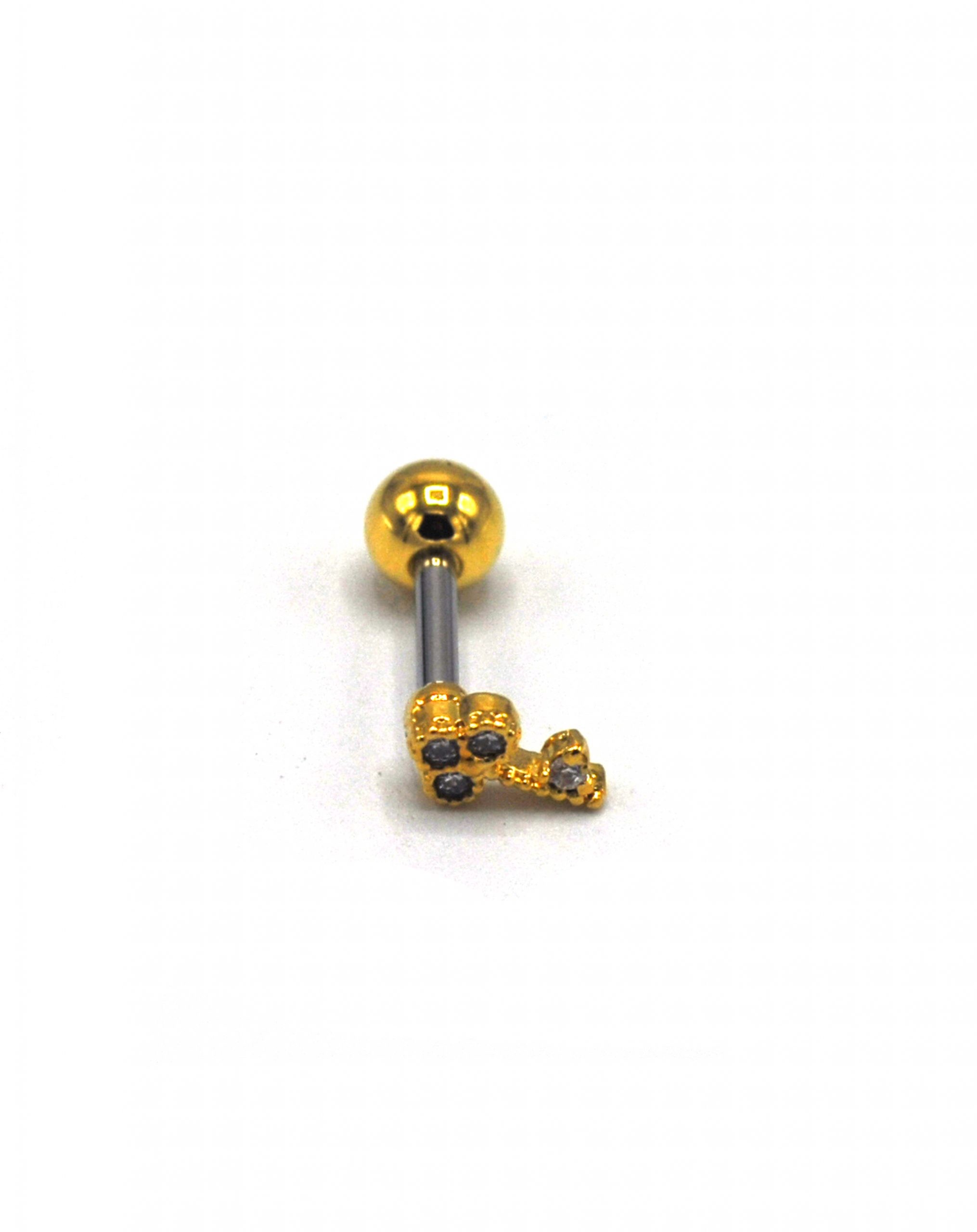 Zirkon Taşlı Gold Rengi Anahtar Piercing