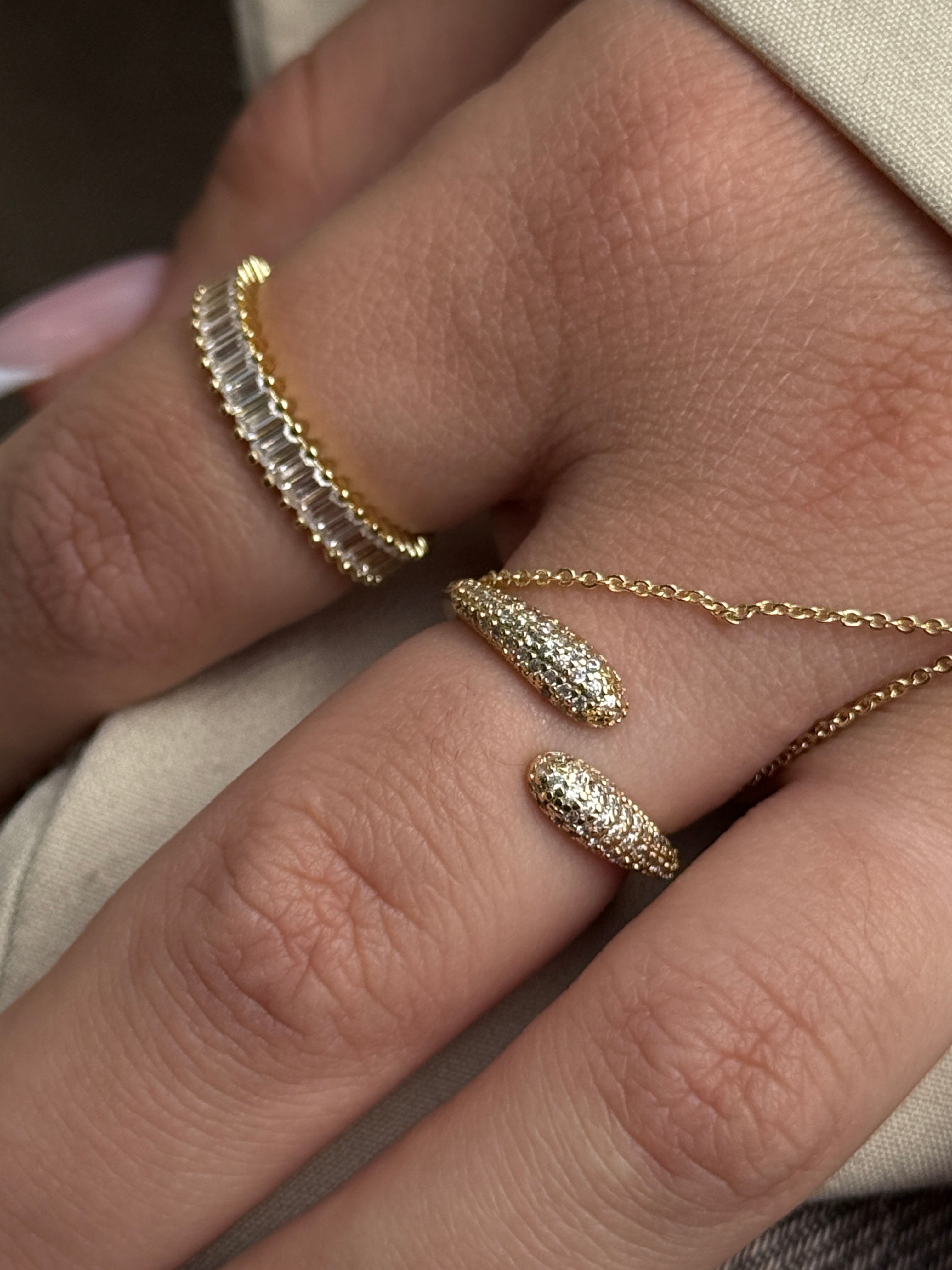 Gold Rengi Zirkon Taşlı Kadın Yüzük