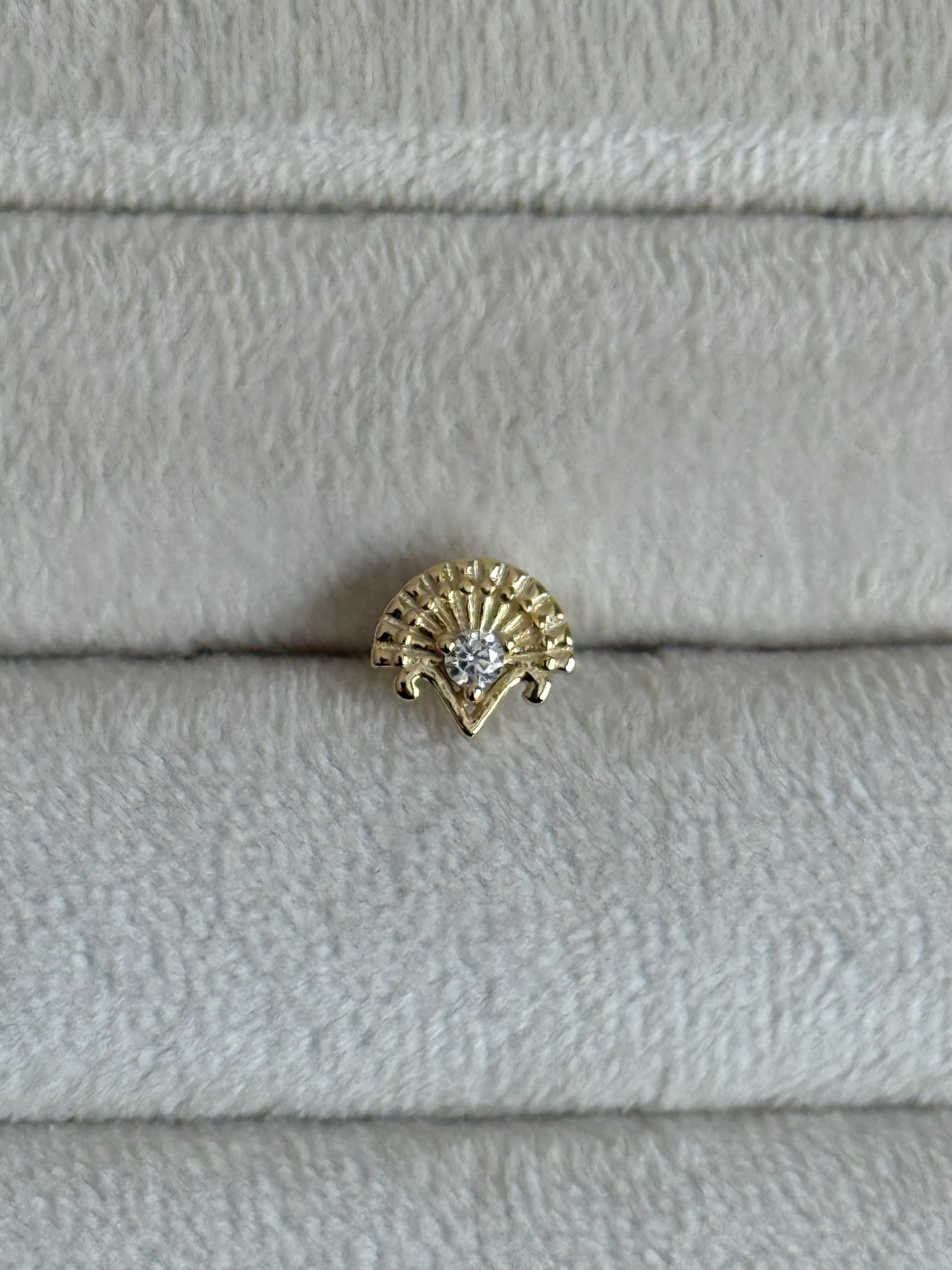 Gold Rengi 925 Ayar Gümüş Piercing