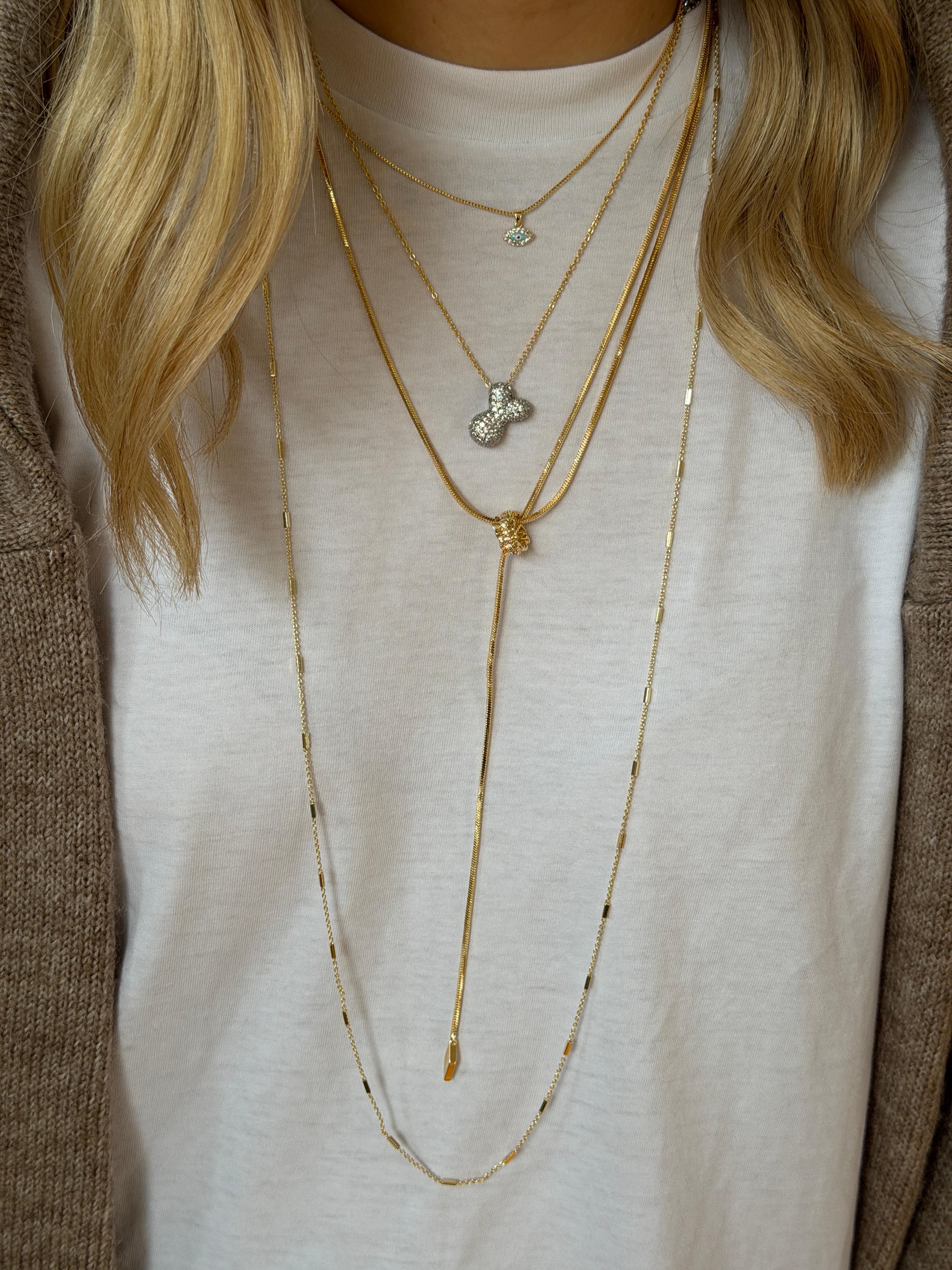 Gold Rengi Uzun Kadın Kolye