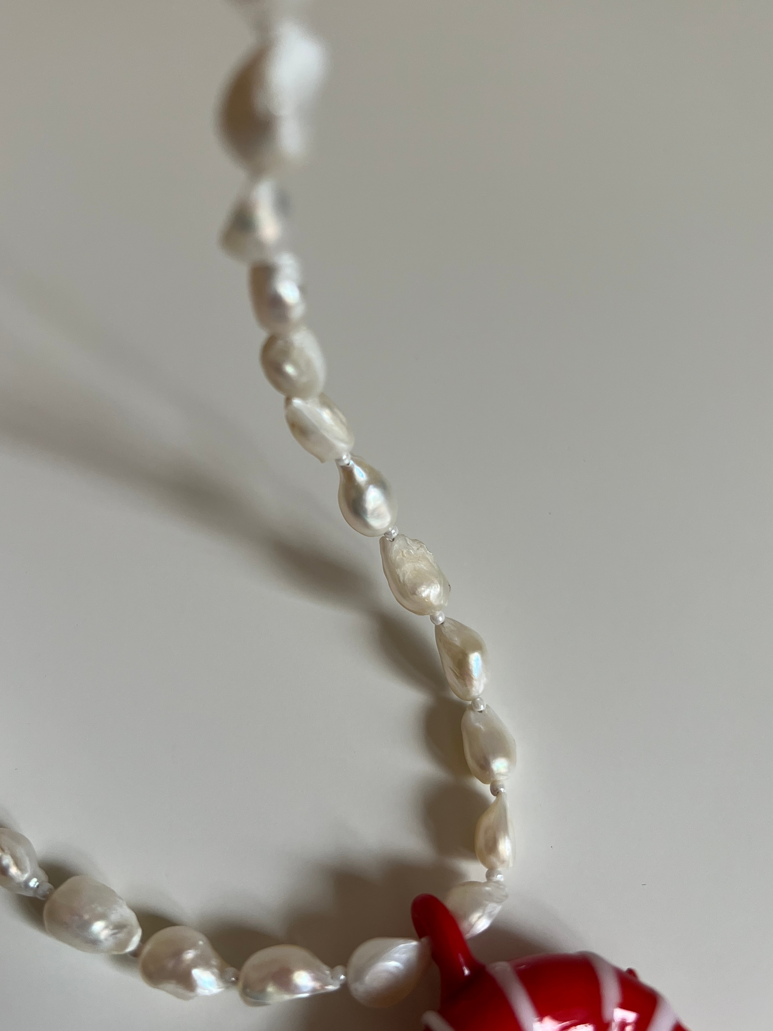 Arche Collection Yassı Beyaz İncili (SIRENA) Kadın Kolye
