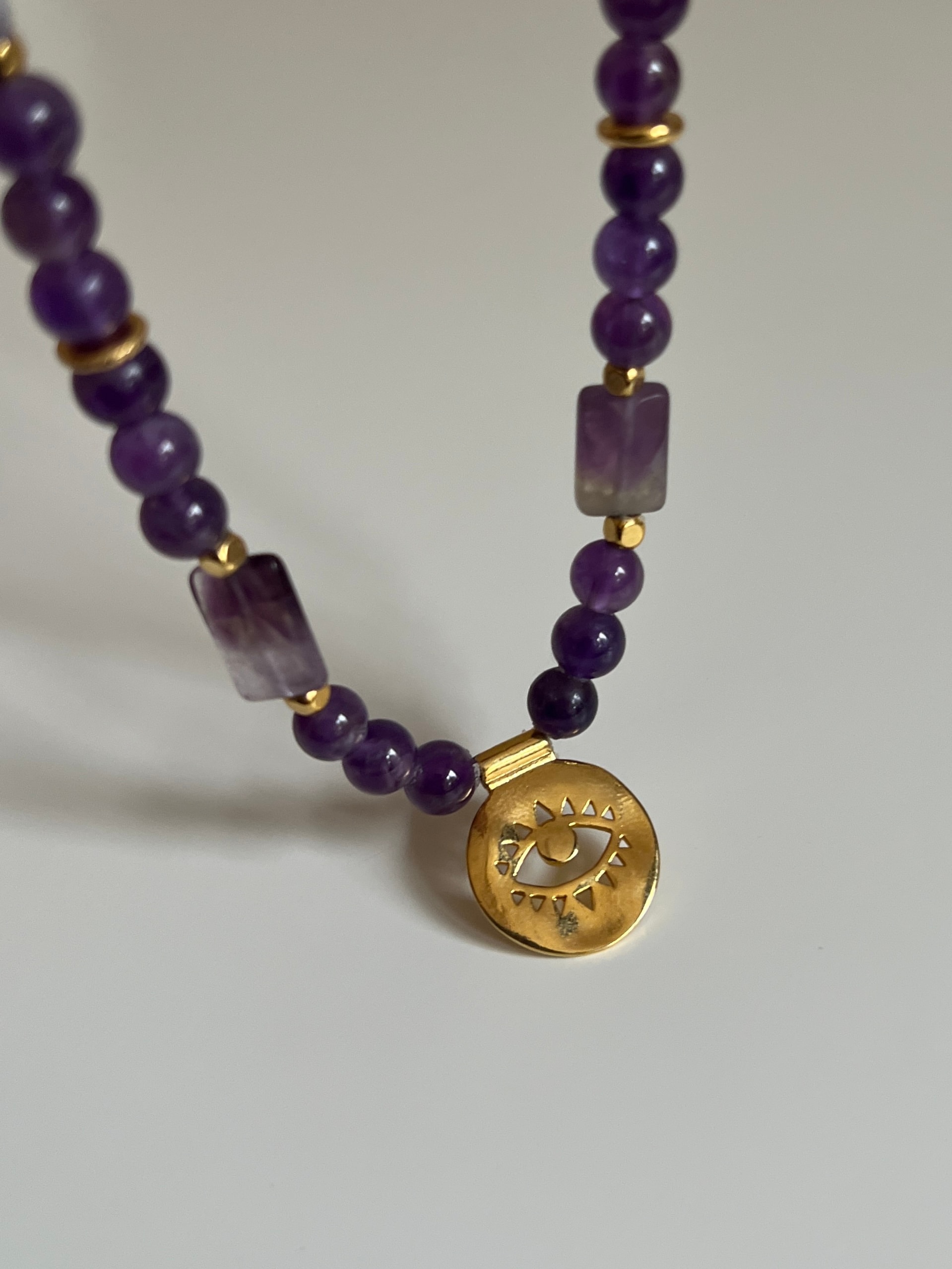 Arche Collection Ametist Taşlı (EOS) Kadın Kolye