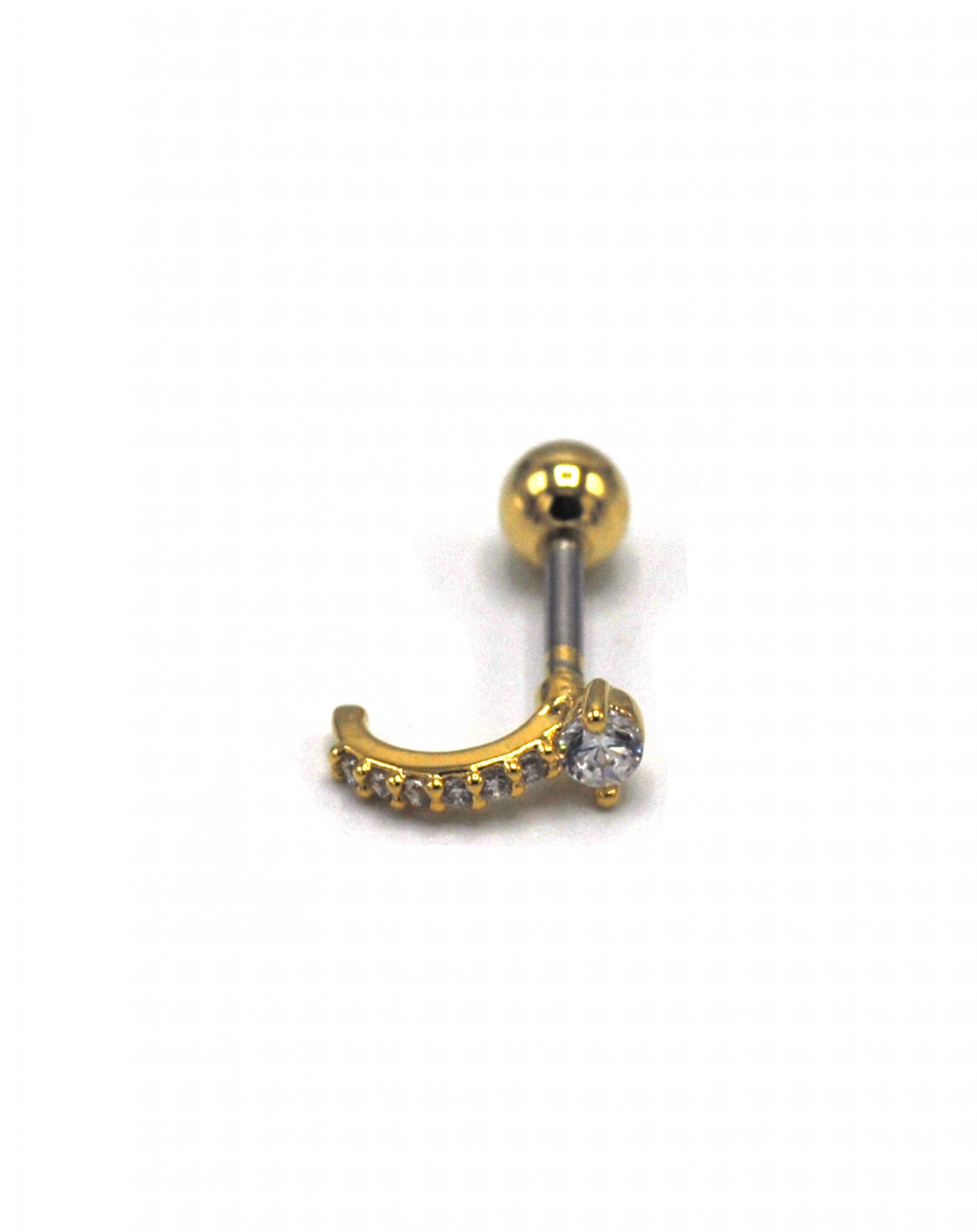 Zirkon Taşlı Gold Rengi Piercing