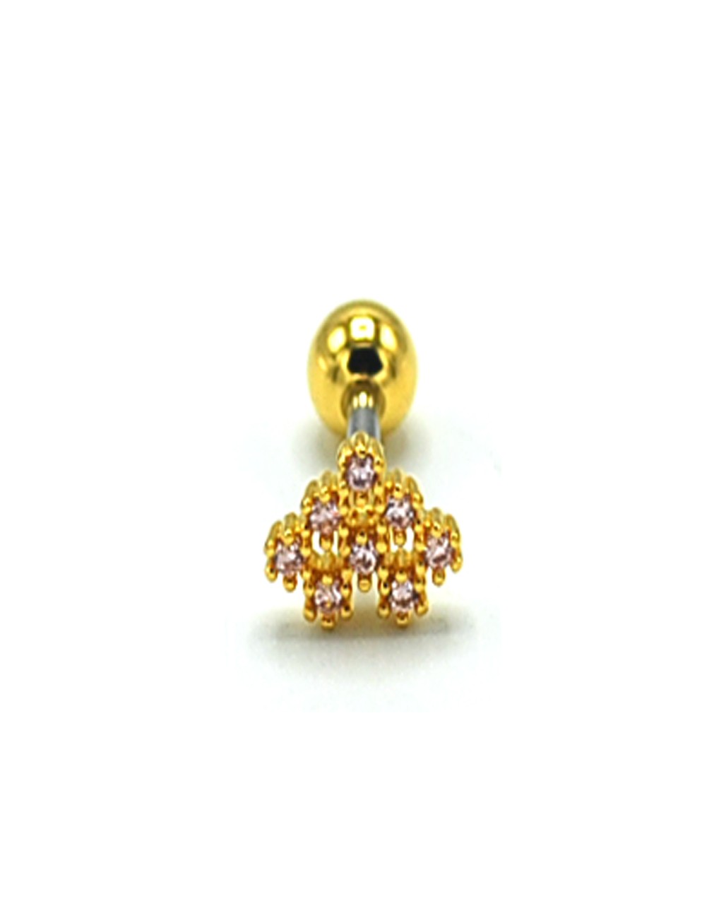 Zirkon Taşlı Gold Renk Piercing