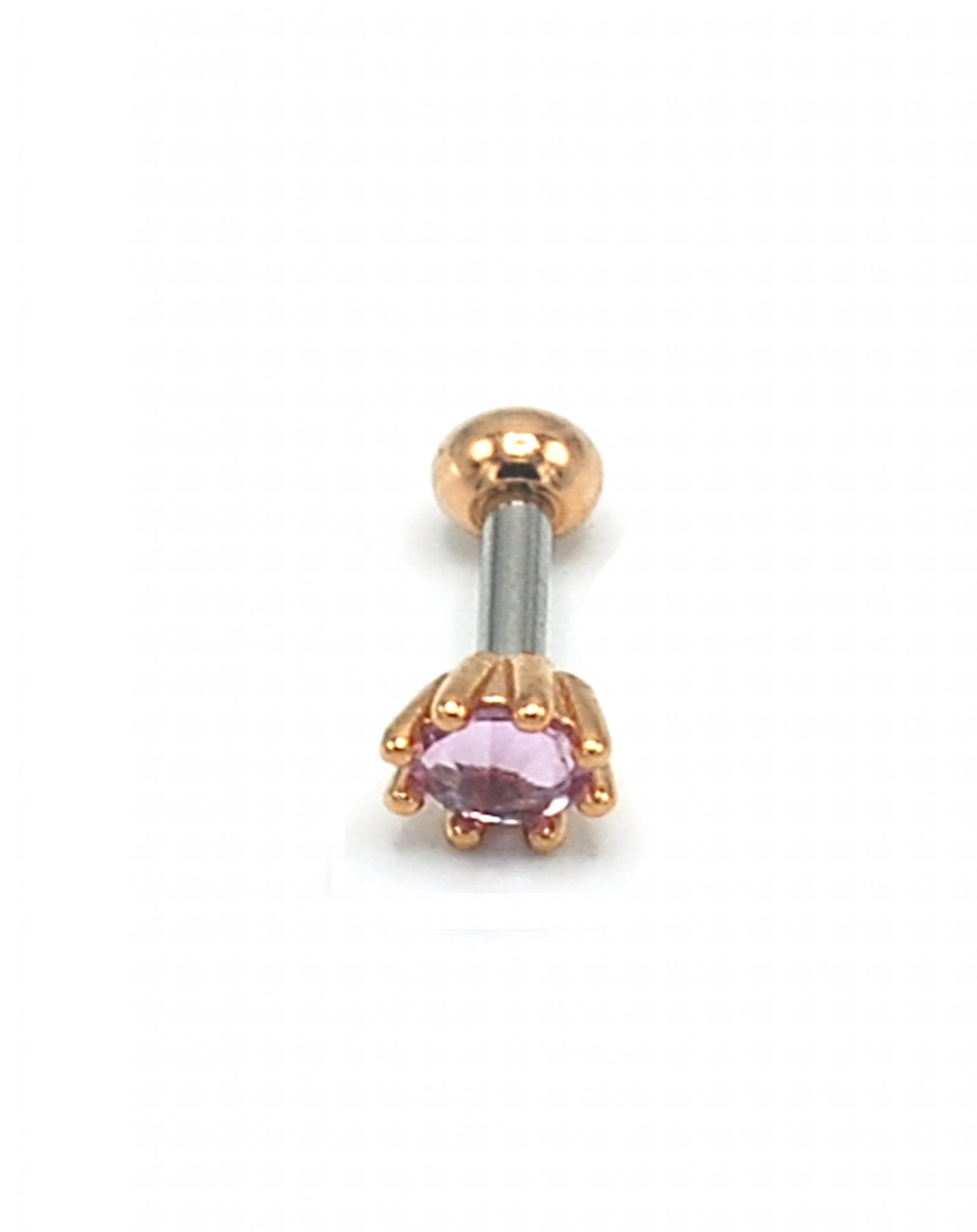 Pembe Taşlı Rose Rengi Piercing