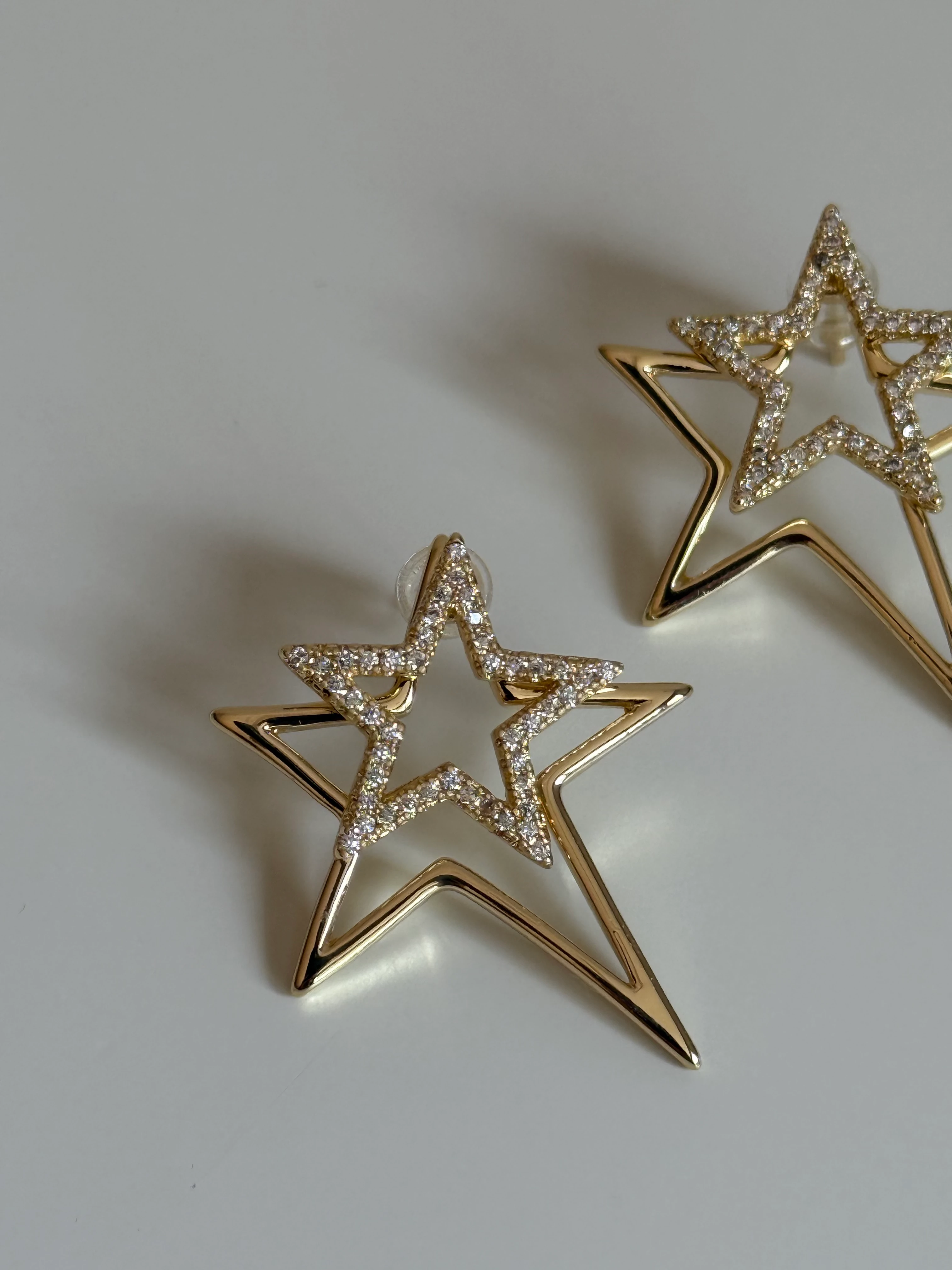 İkili Yıldız Model Kadın Küpe