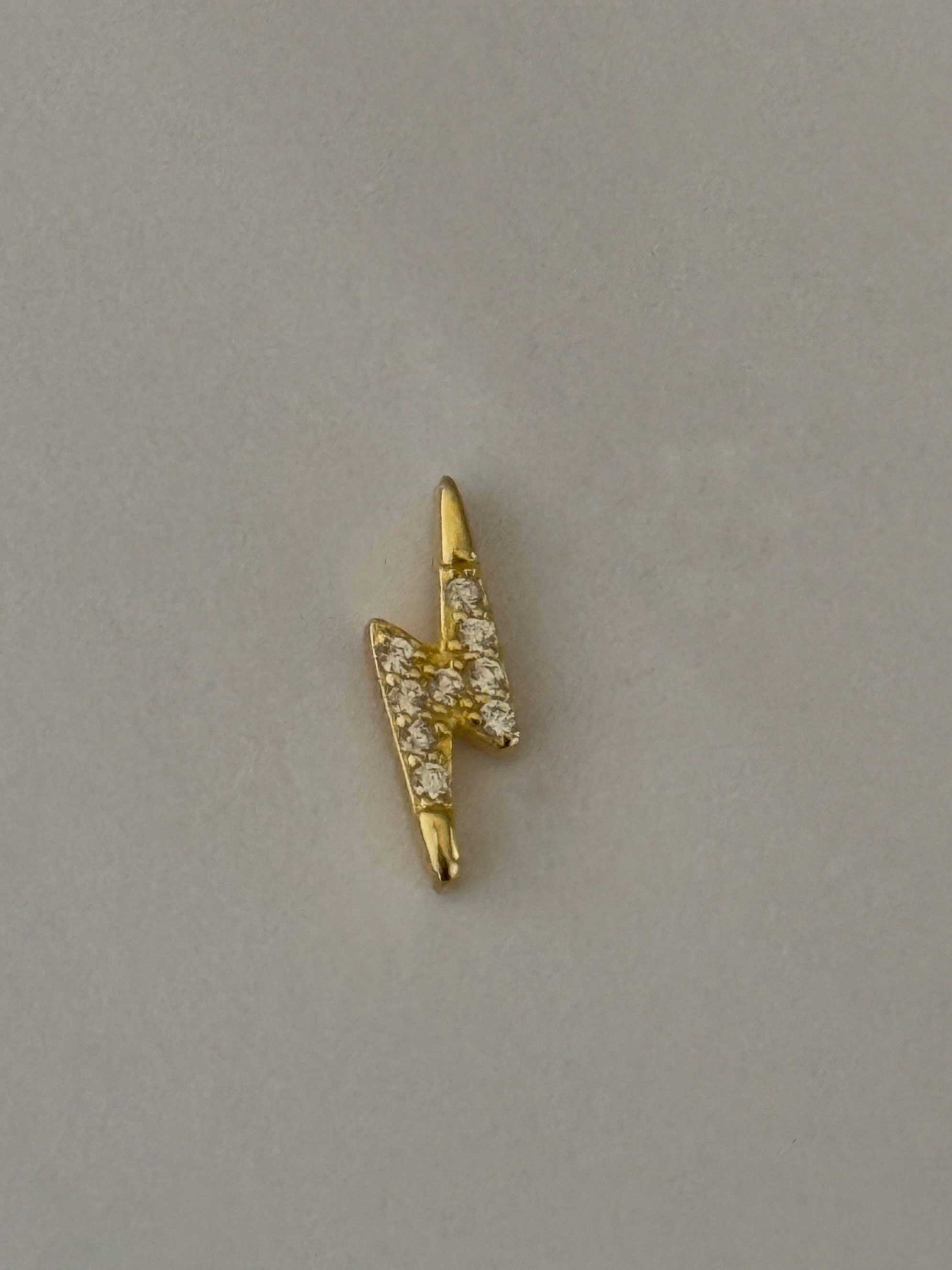 Gold Rengi Zirkon Taşlı Şimşek Model Kadın Piercing