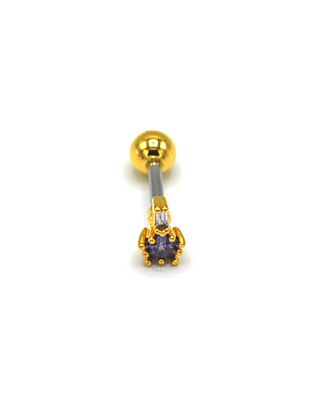 Zirkon Taşlı Gold Renk Piercing