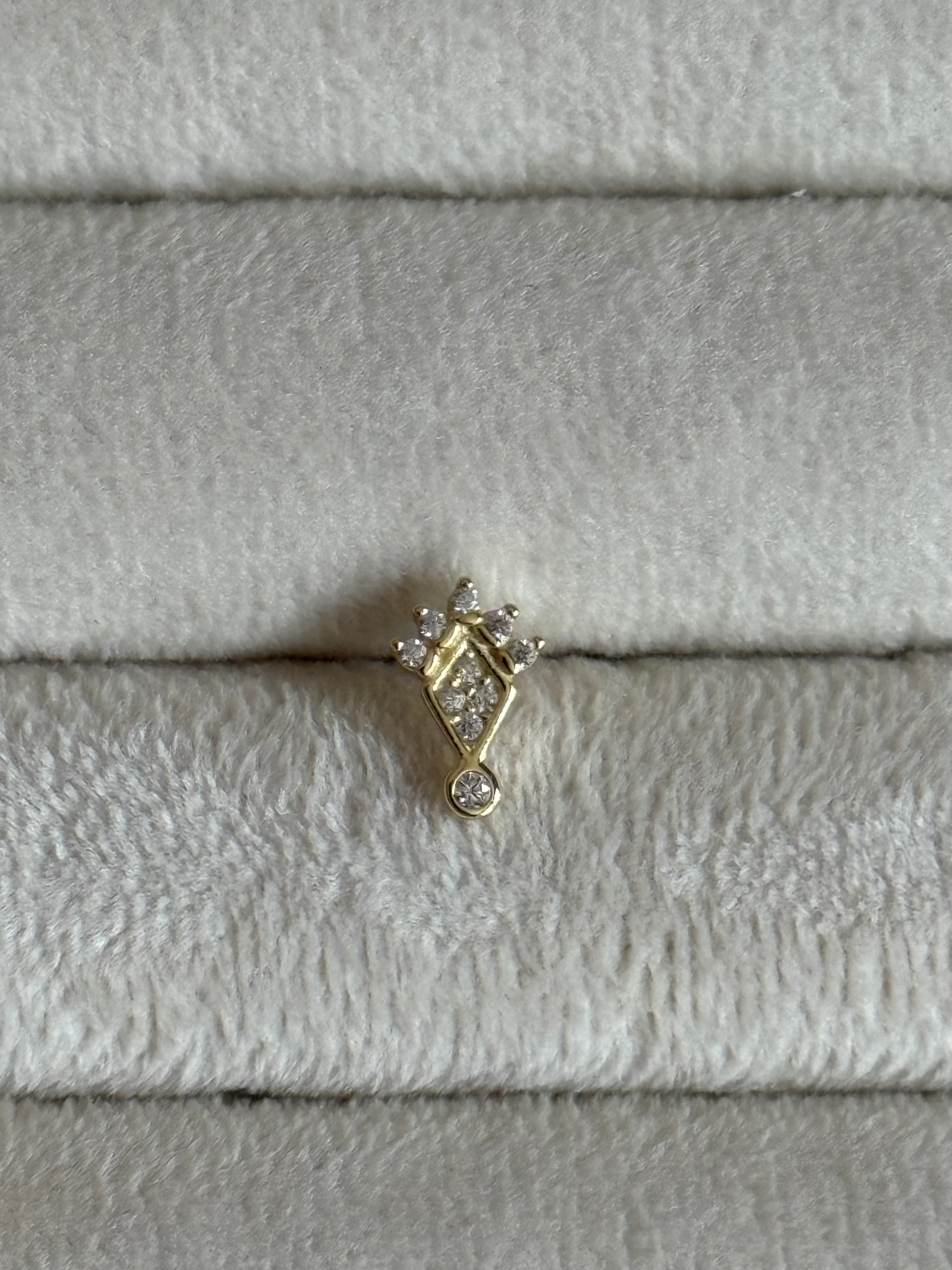 Gold Rengi 925 Ayar Gümüş Piercing