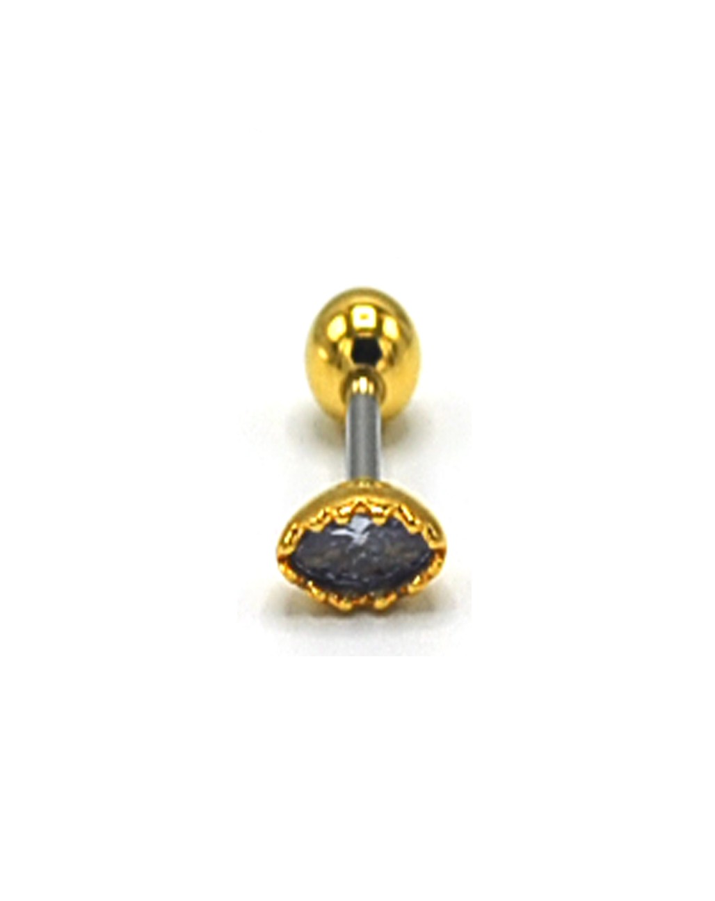 Zirkon Taşlı Gold Renk Piercing