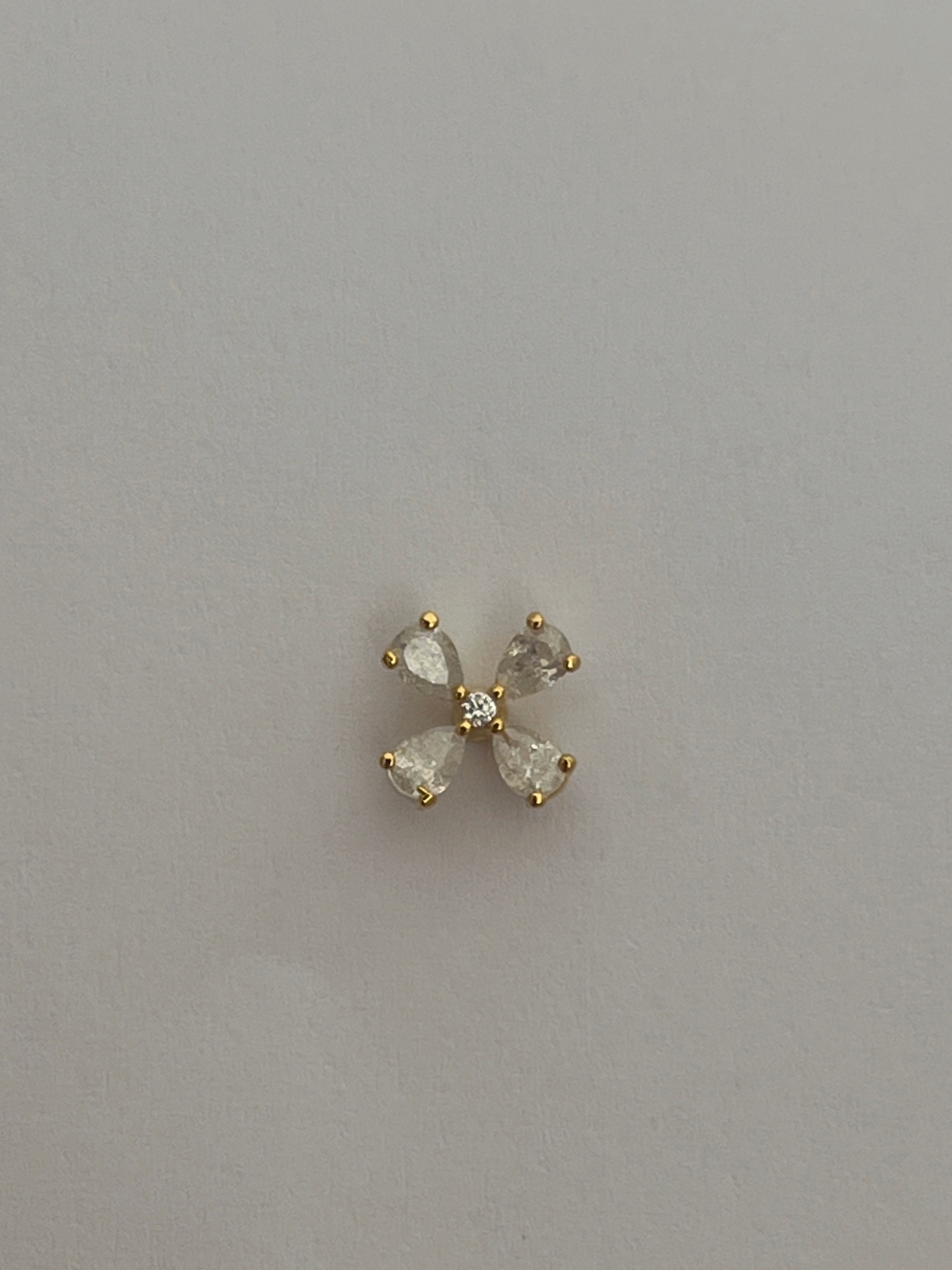 Zirkon Taşlı Gold Rengi Piercing