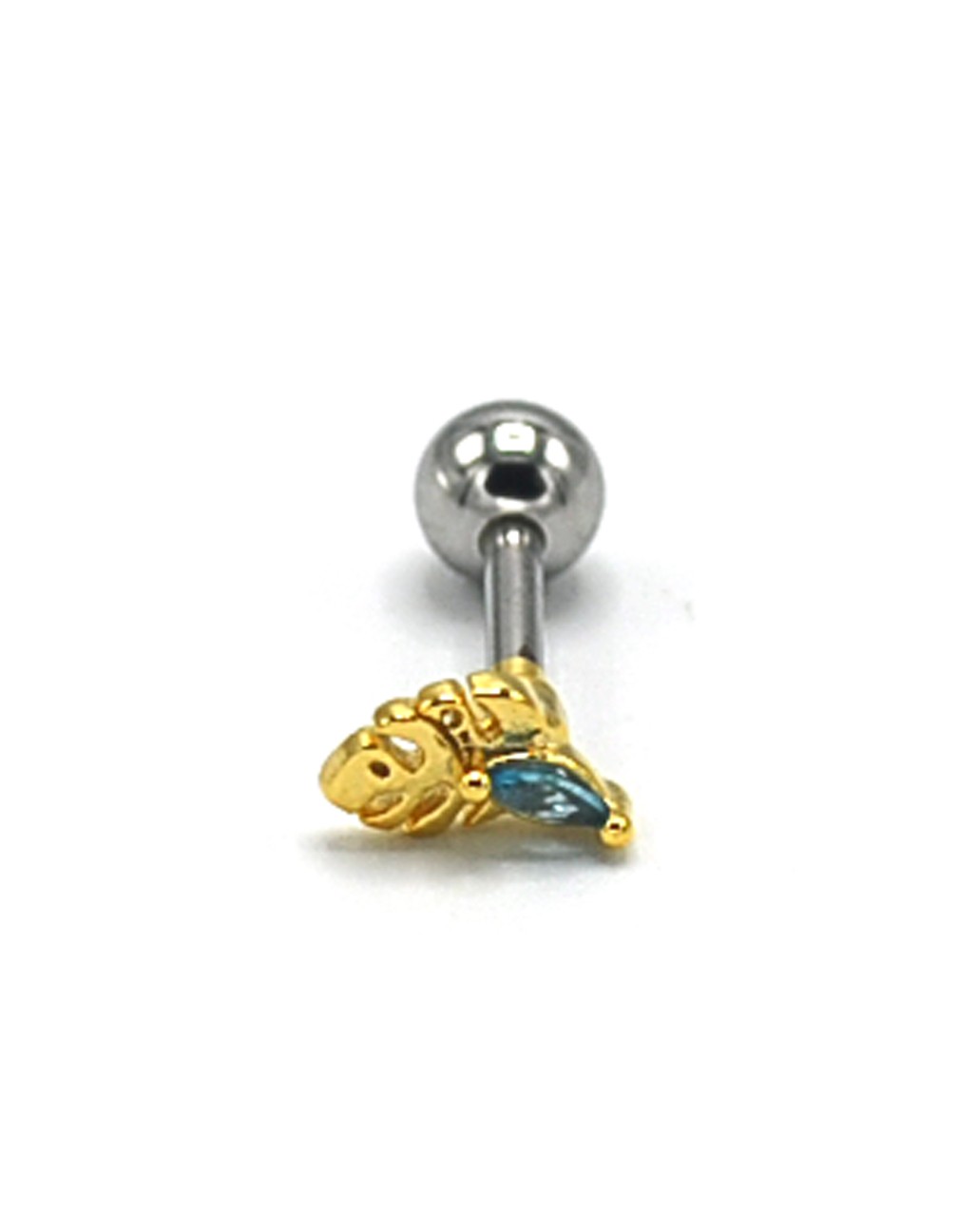 Zirkon Taşlı Gold Renk Piercing