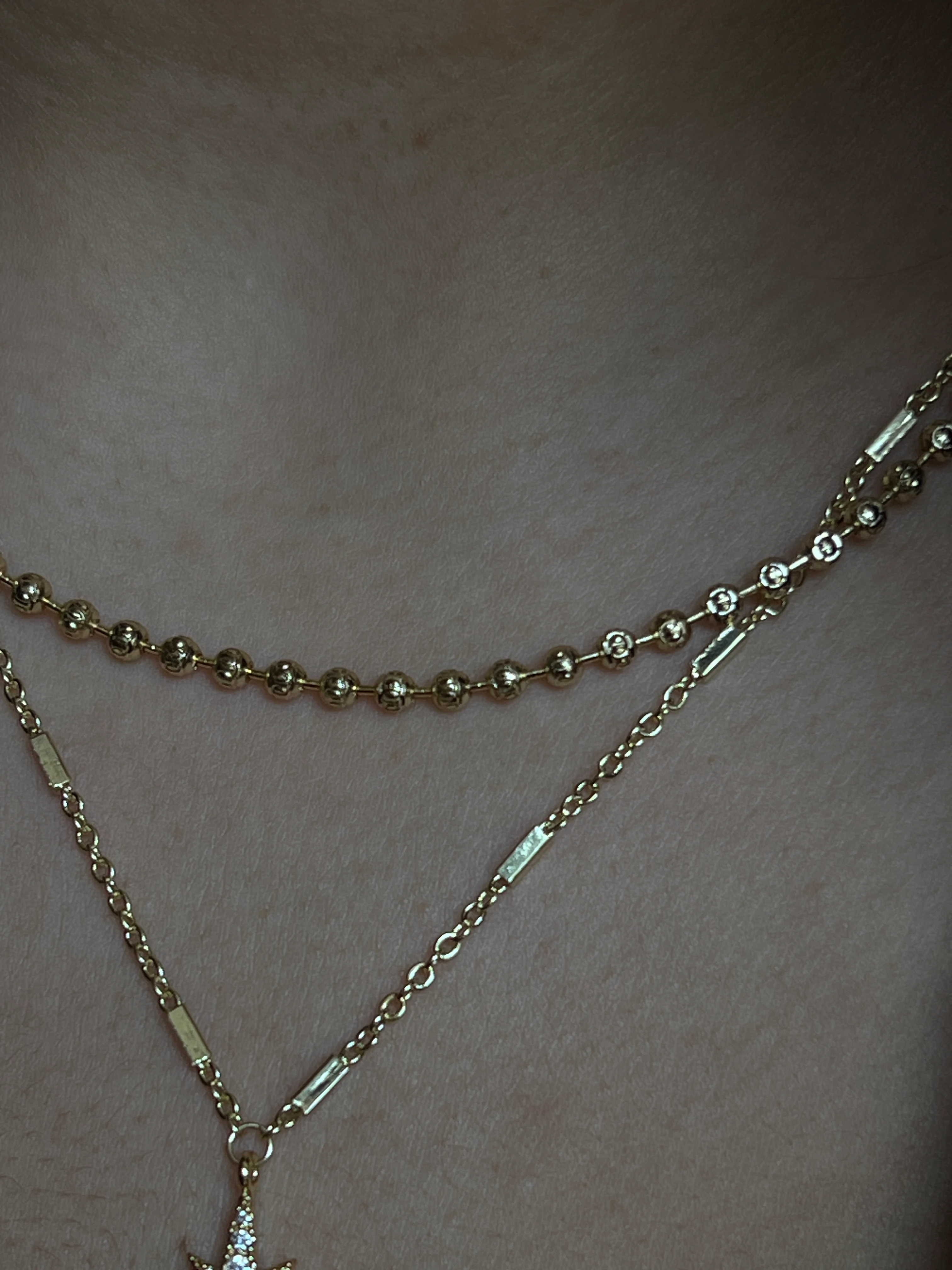 Gold Rengi Top Top Yeni Model Xupıng Kadın Kolye