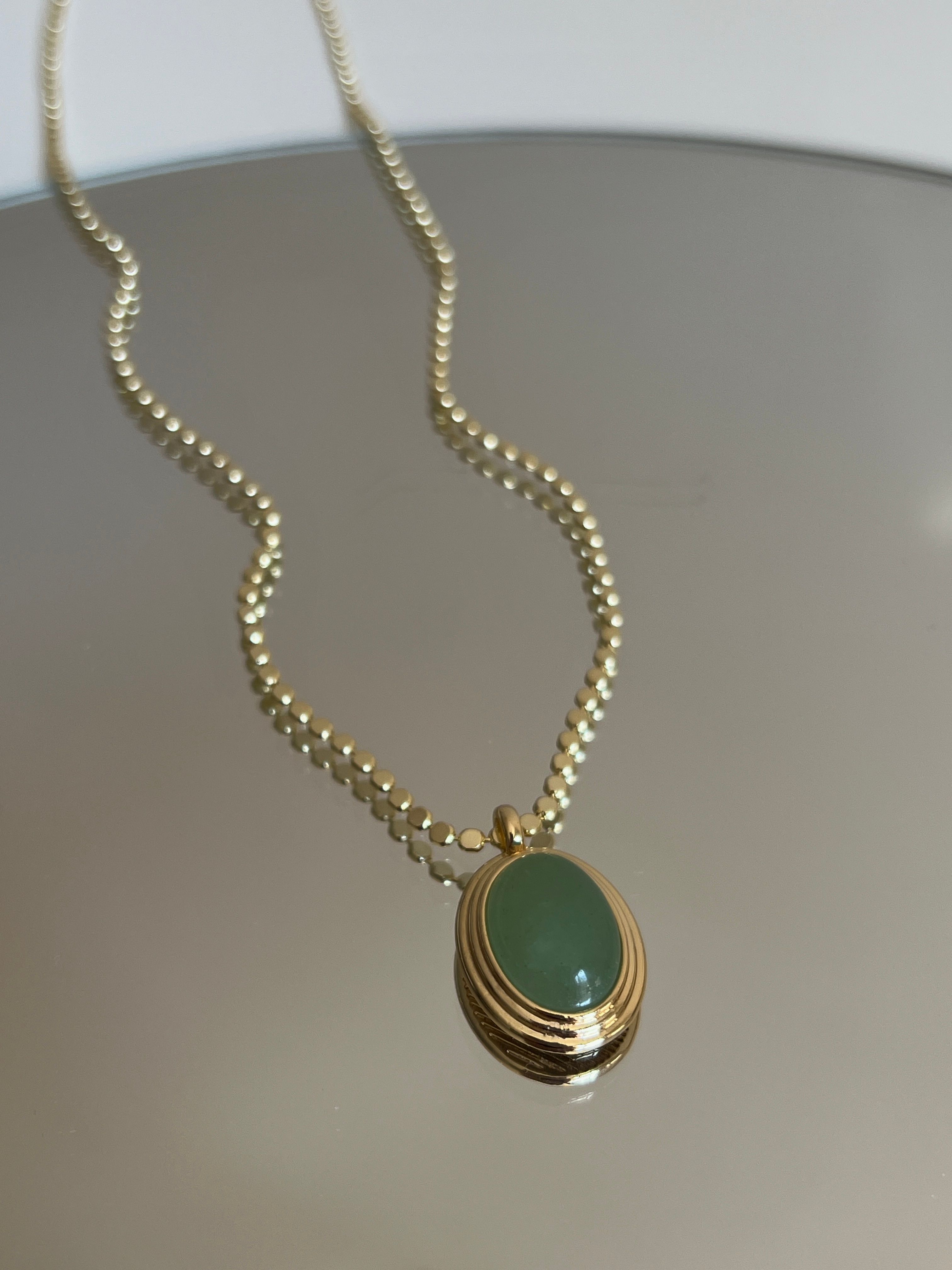 Gold Rengi Renkli Taşlı Sıralı Yuvarlak Zincirli Kadın Kolye