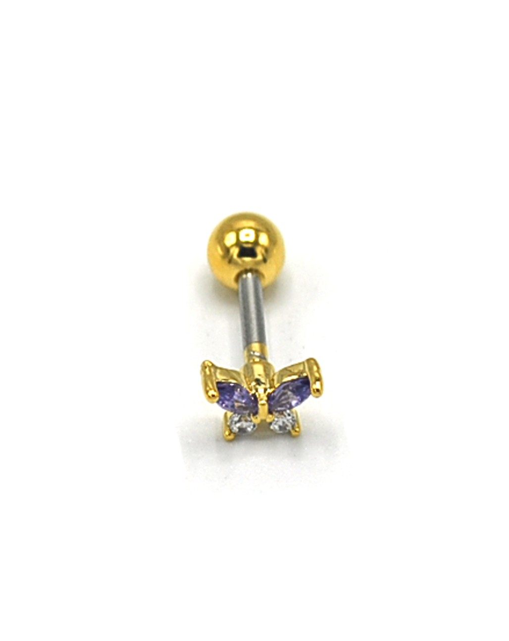 Zirkon Taşlı Gold Rengi Piercing