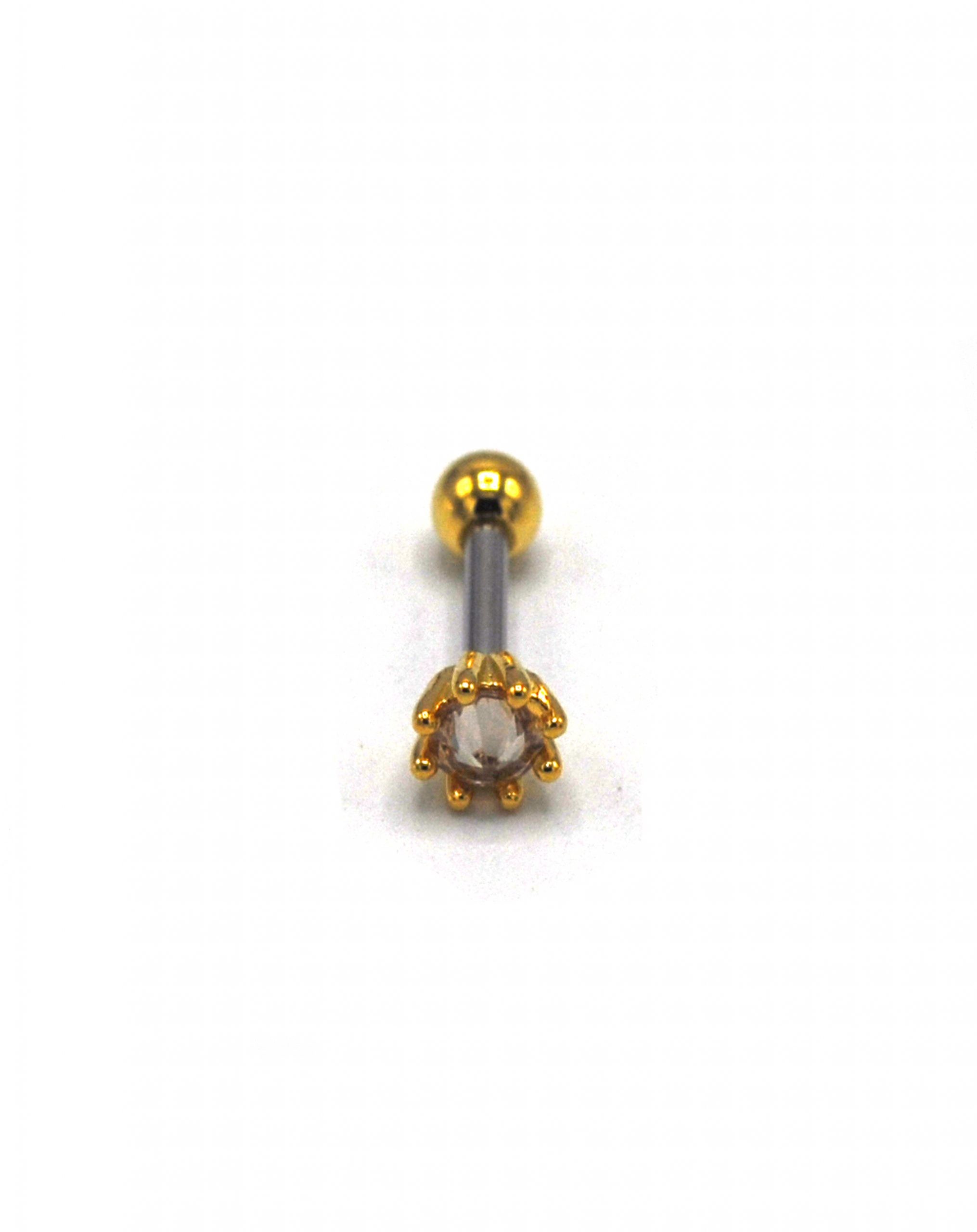 Zirkon Taşlı Gold Rengi Piercing