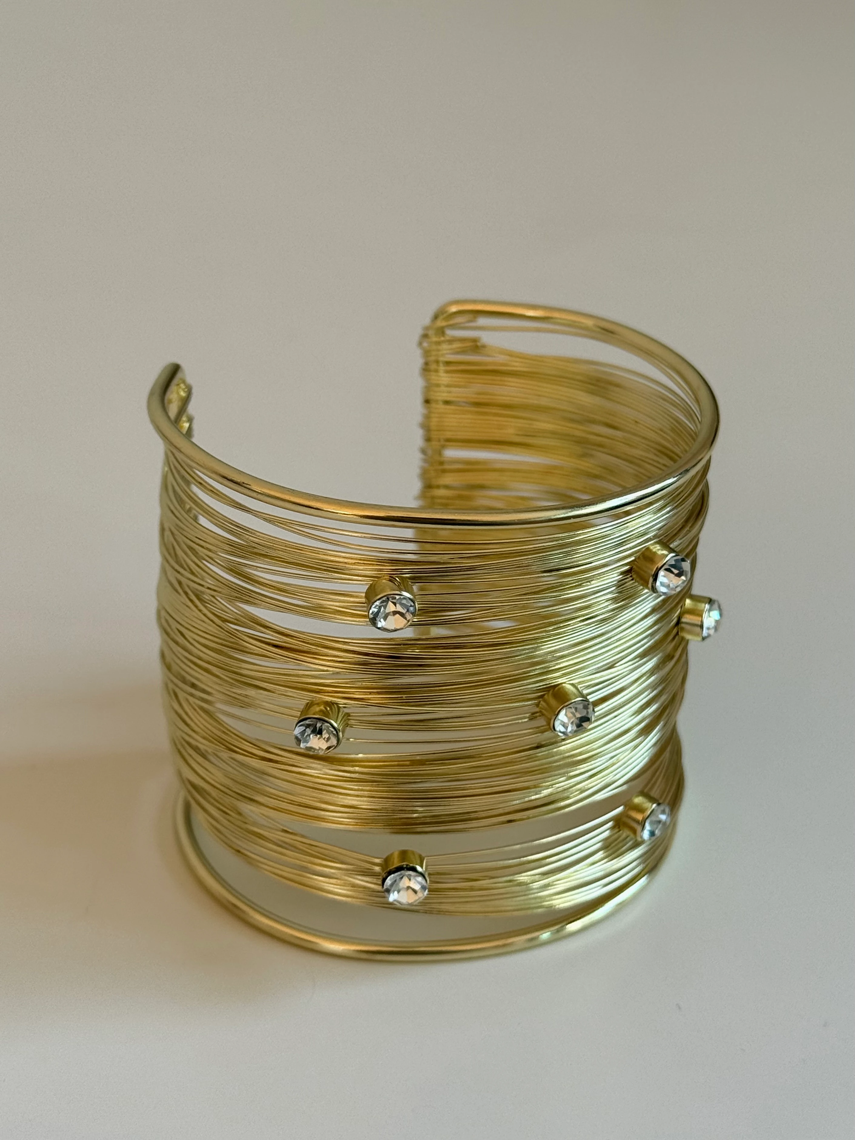 Taşlı Silindir Kadın Kelepçe Bileklik