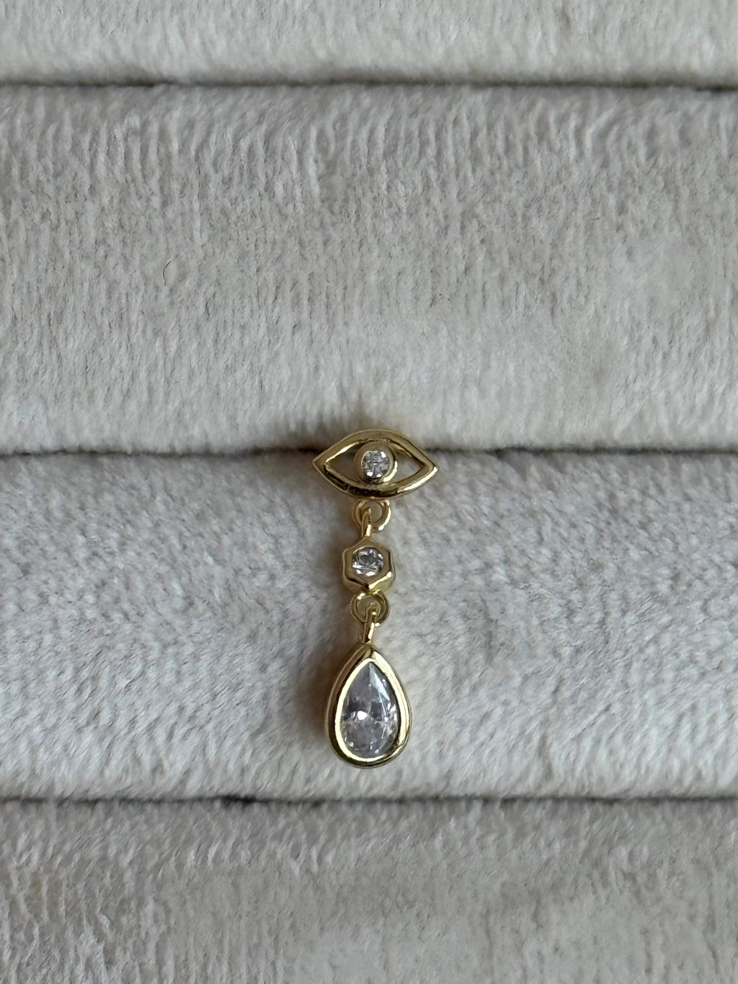 Gold Rengi Göz Model 925 Ayar Gümüş Piercing