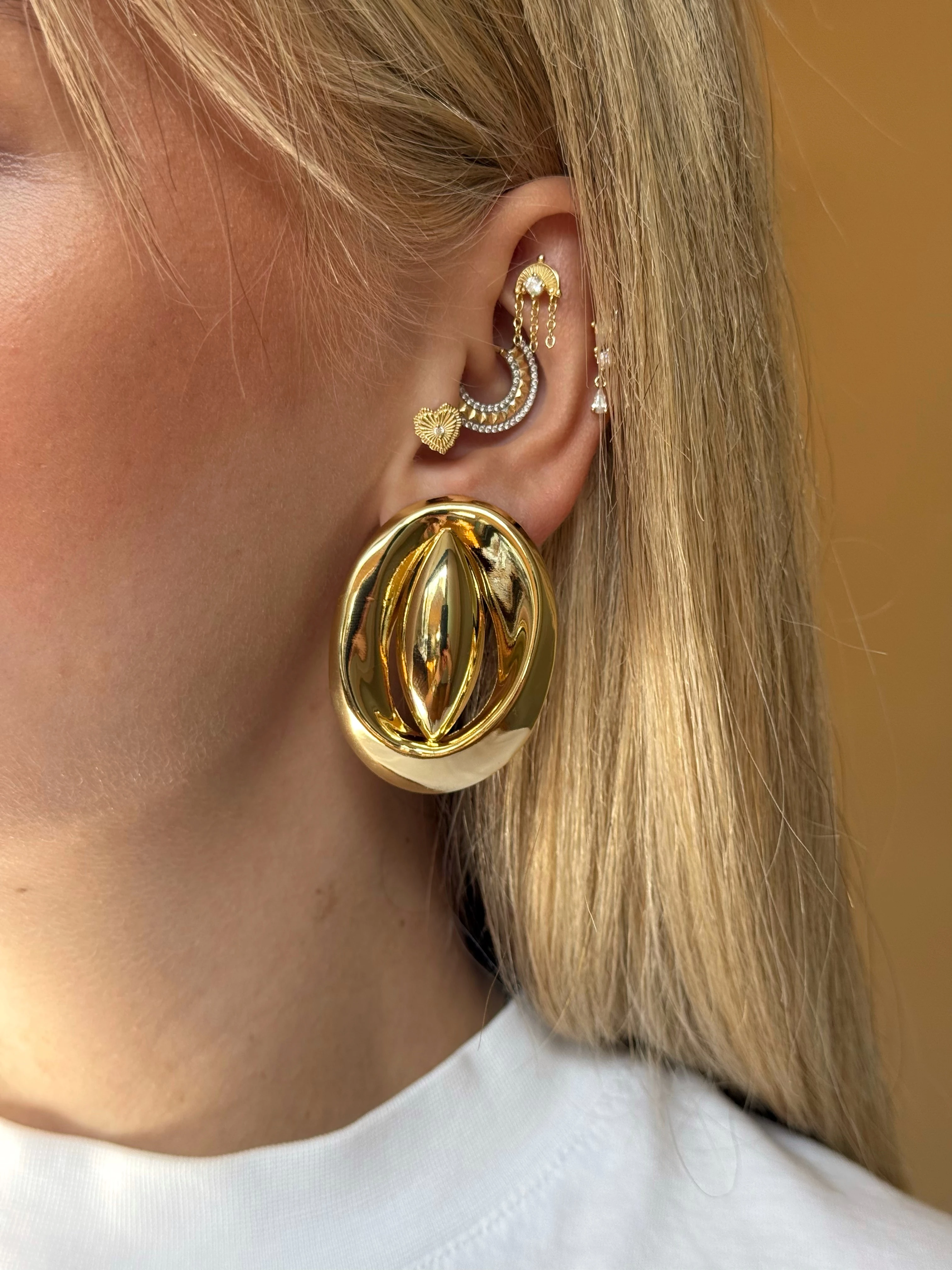 Elips Detay Kadın Küpe