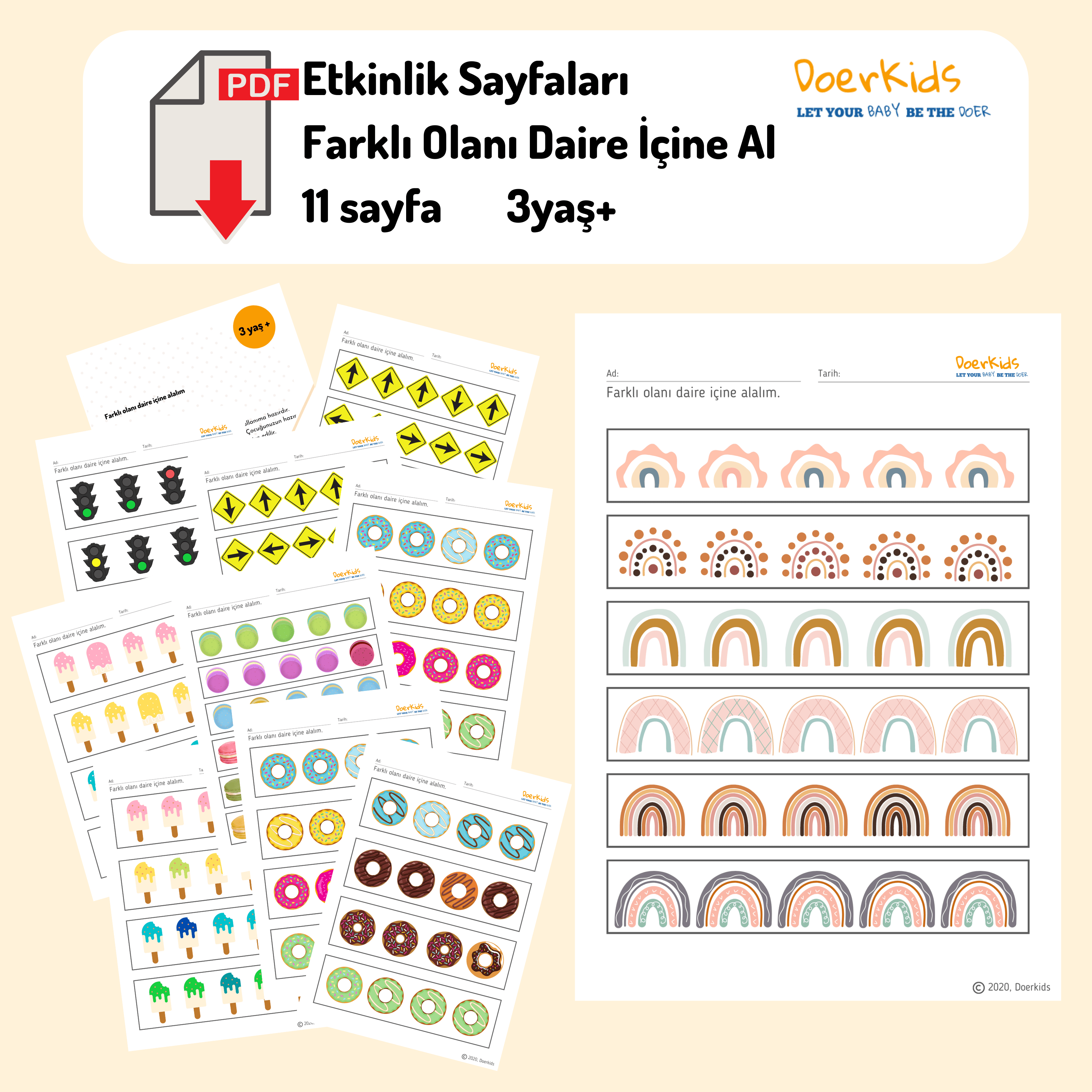 Dijital Ürün | Etkinlik Sayfaları 11 Sayfa | 3+ Yaş