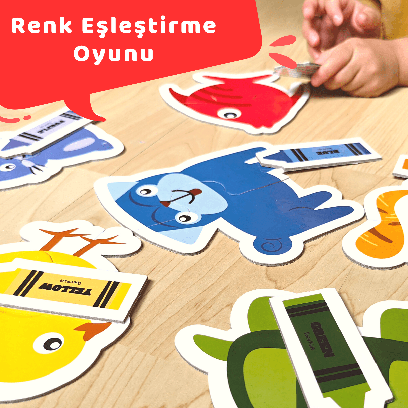 Renkli Hayvanlar Baby Puzzle | 18 Parça | Crayon Eşleştirme