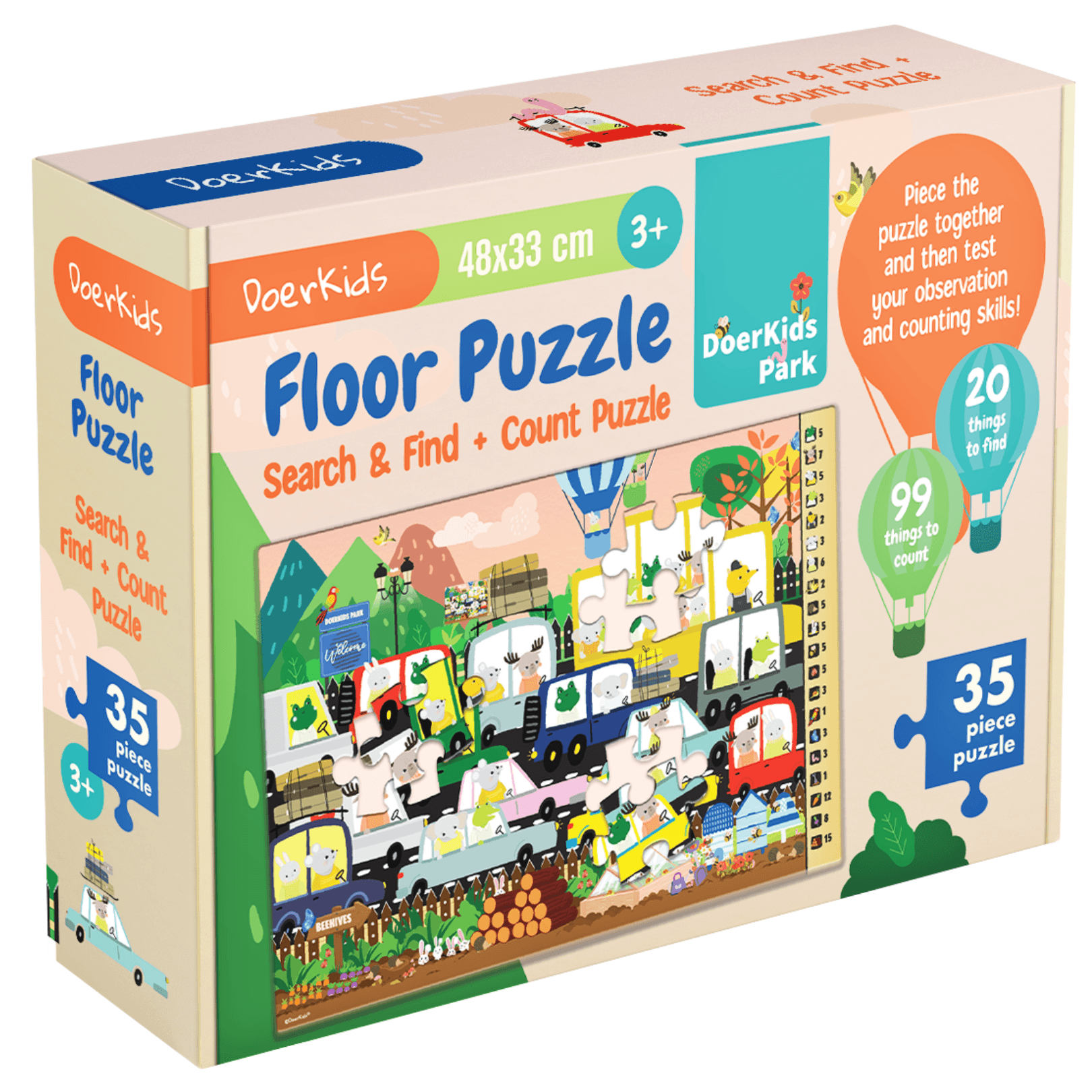 DoerKids Park Ara-Bul Yer Puzzle | Eğitici Puzzle 35 Parça