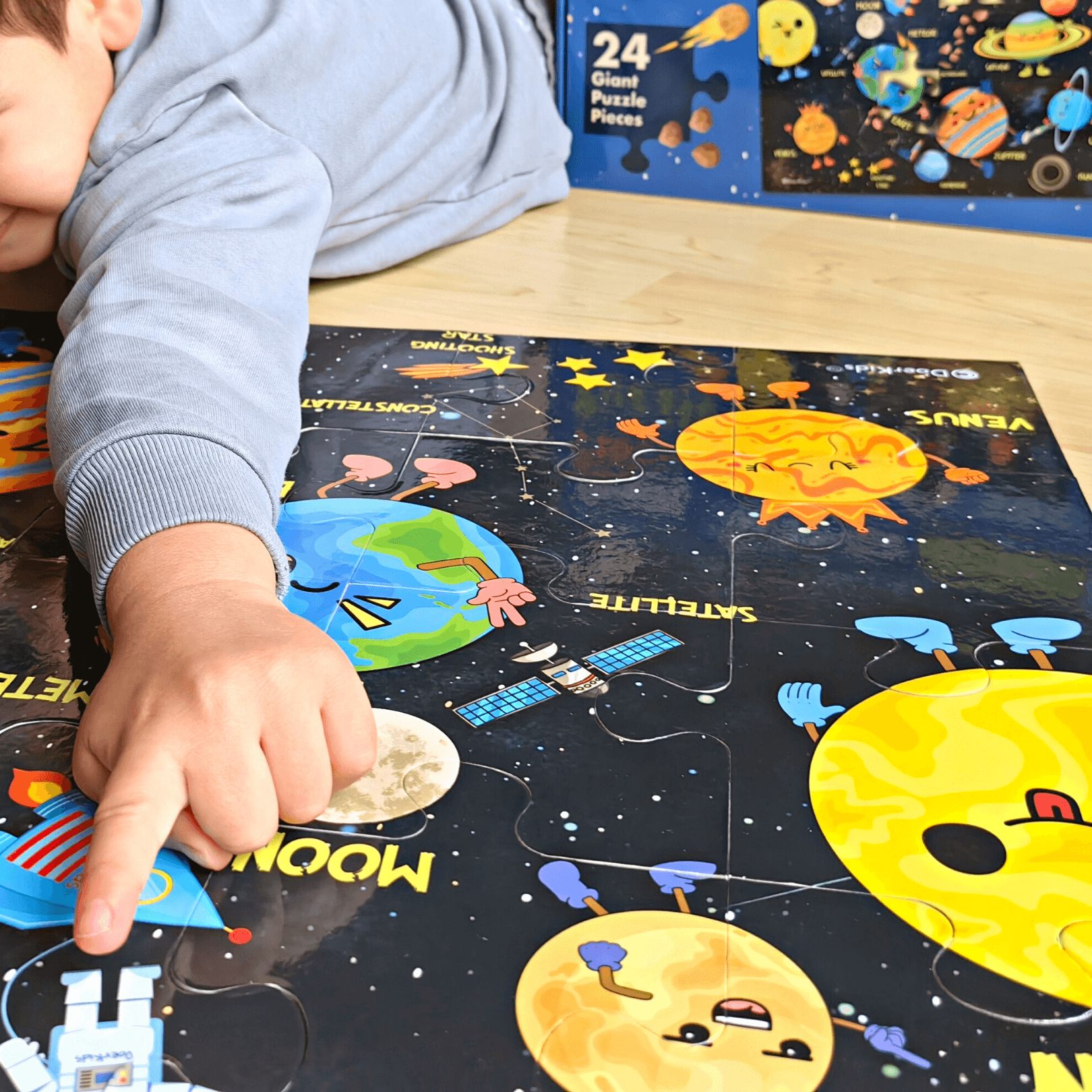 Gezegenler Jumbo Yer Puzzle | Eğitici Solar Sistem 24 Parça