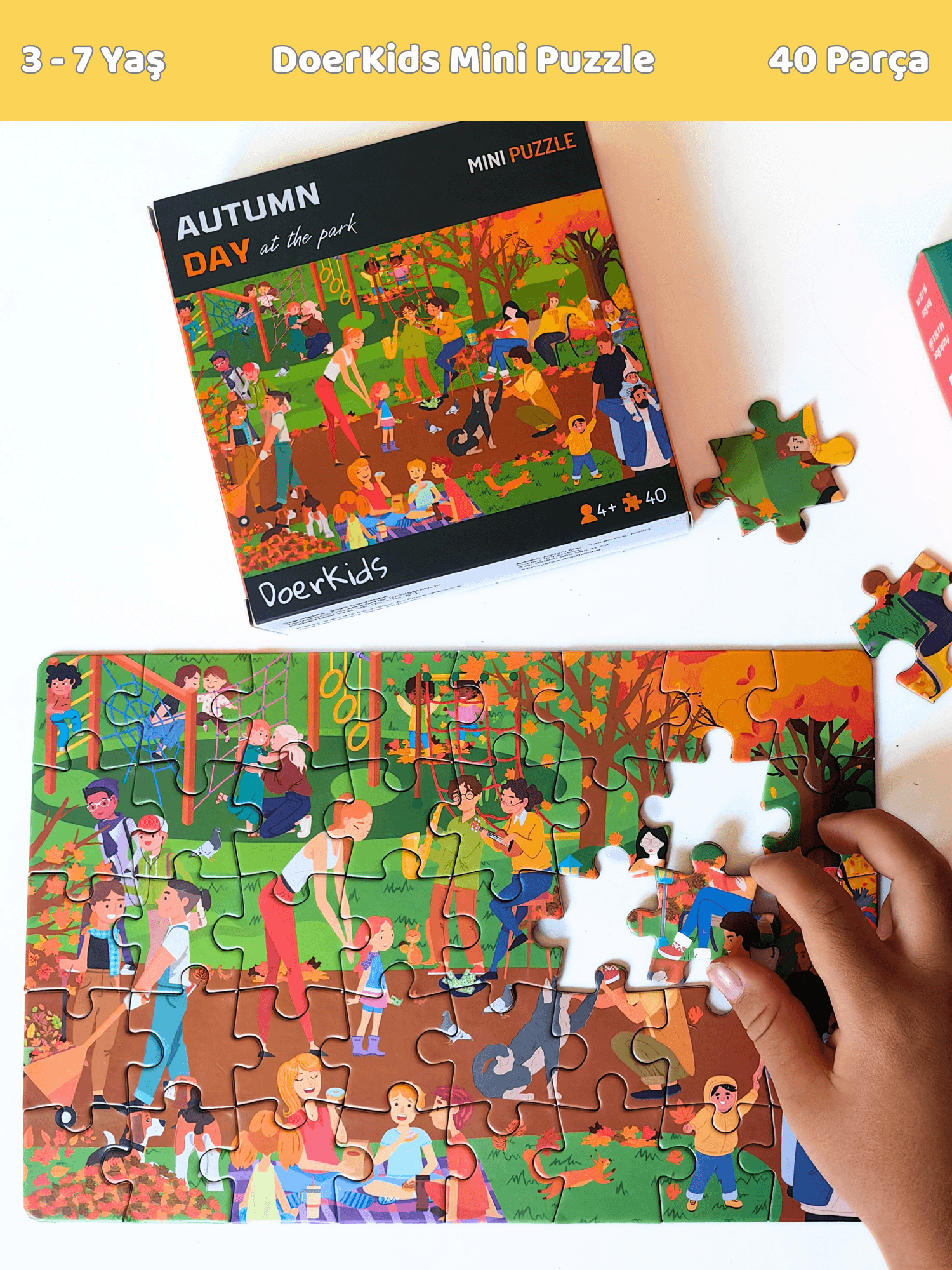 DoerKids Huzurlu Bir Sonbahar Günü Sakinleştirici Mini Puzzle | 3-7 Yaş - 40 Parça