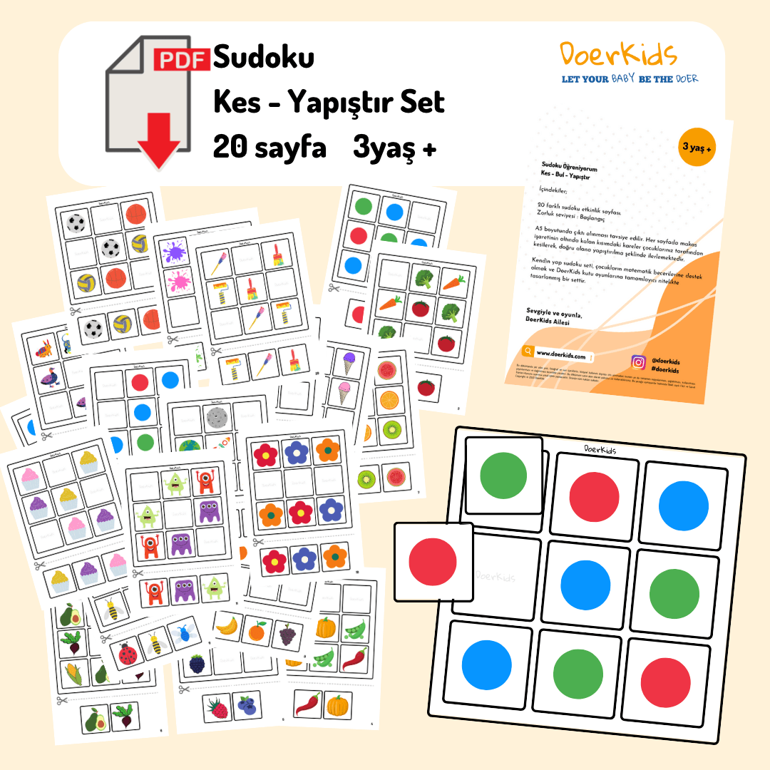 Dijital Ürün | Sudoku Öğreniyorum 20 Sayfa | 3+ Yaş