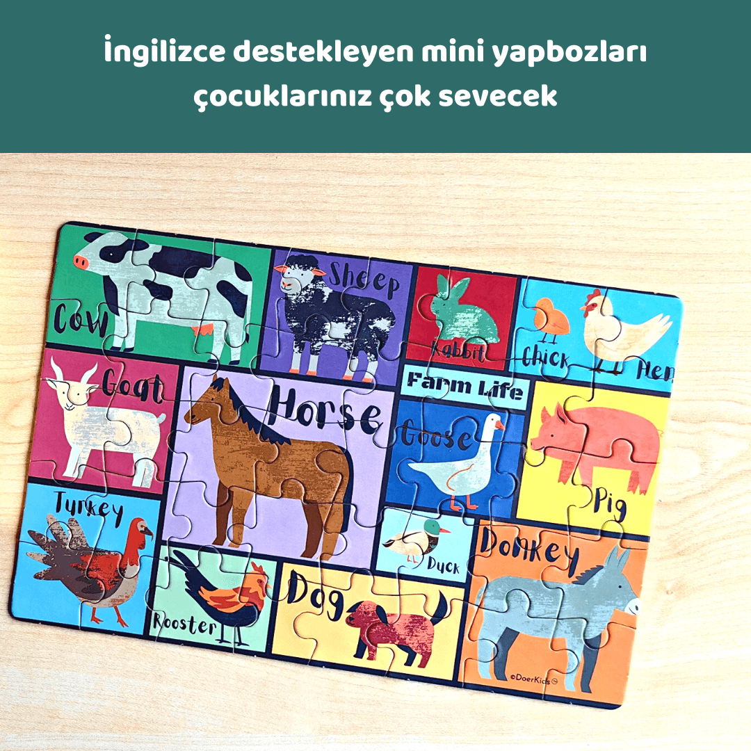 Çiftlik Hayvanları Mini Puzzle | 40 Parça 4+ Yaş