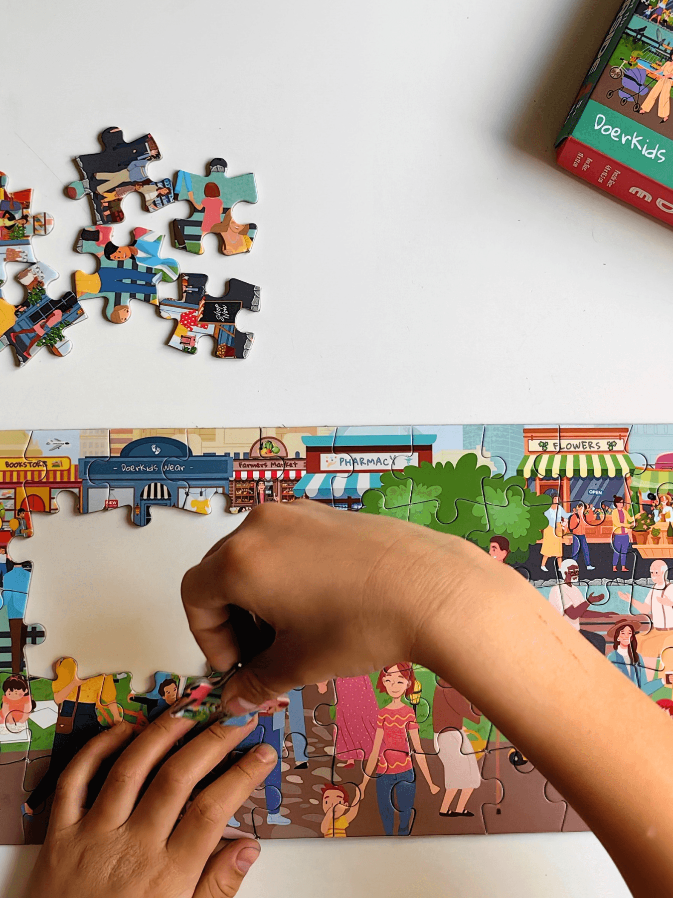 DoerKids Nehir Kenarında Bir Gün Midi Puzzle | 80 Parça 5+ Yaş