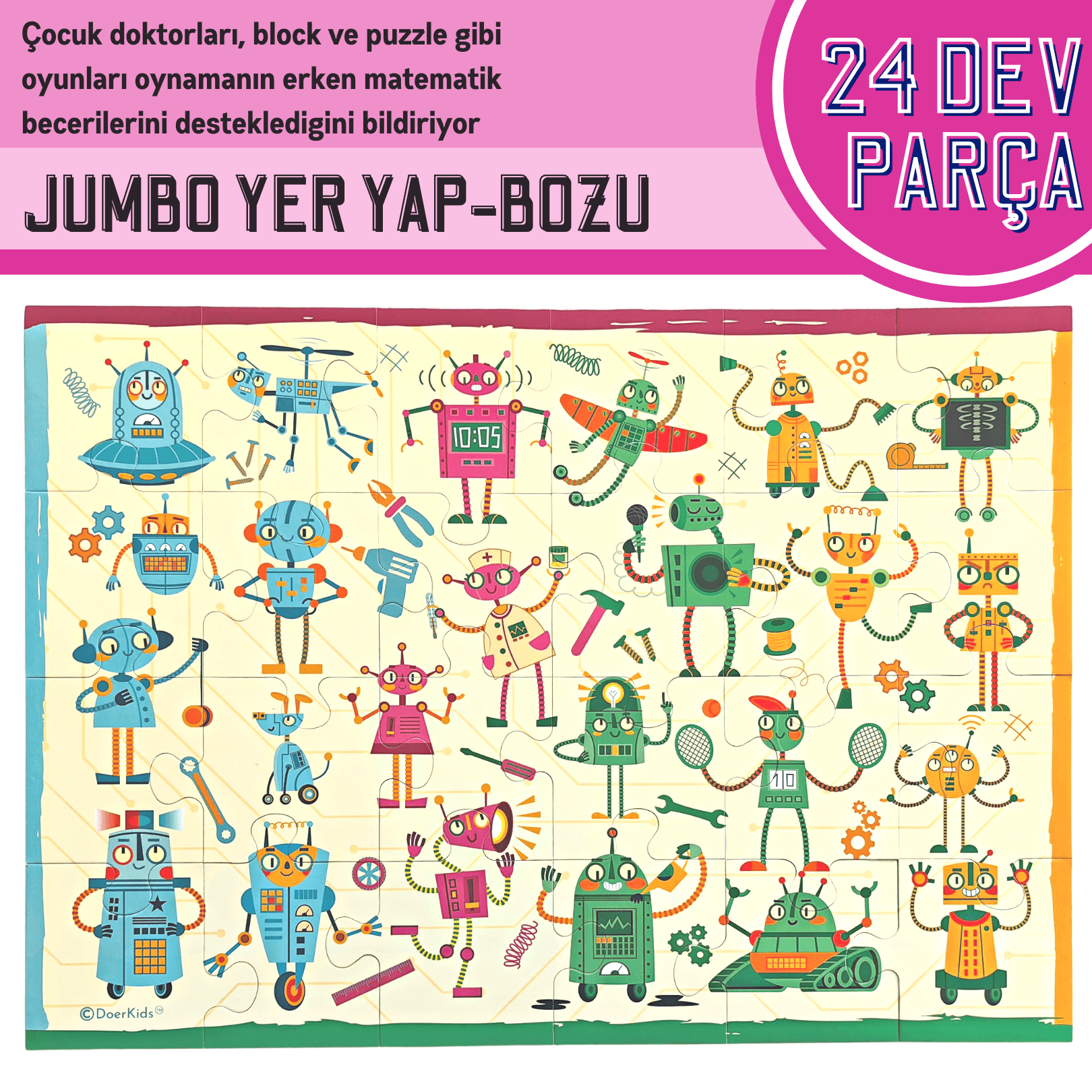 Dev Robotlar Jumbo Yer Puzzle 24 Parça