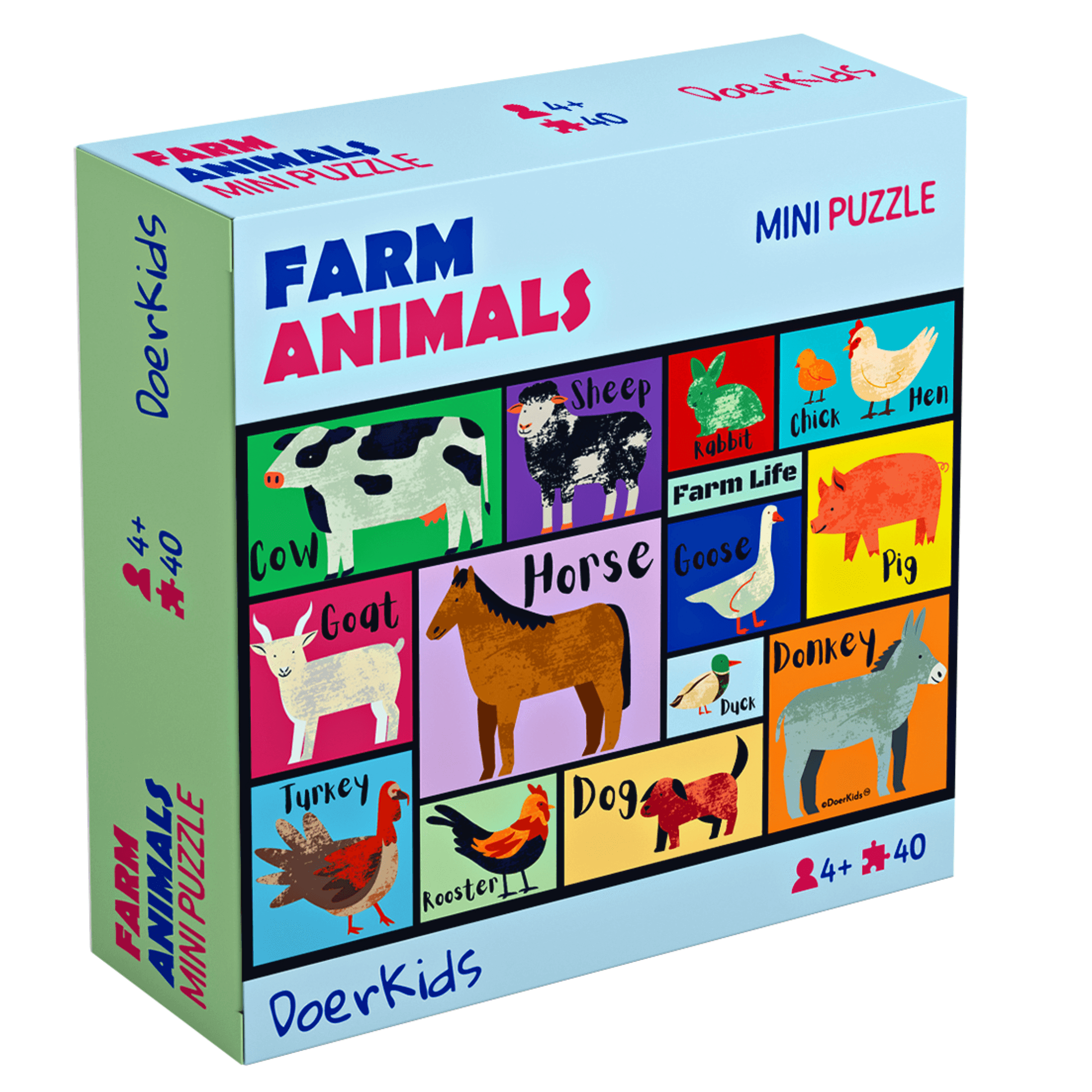 Çiftlik Hayvanları Mini Puzzle | 40 Parça 4+ Yaş