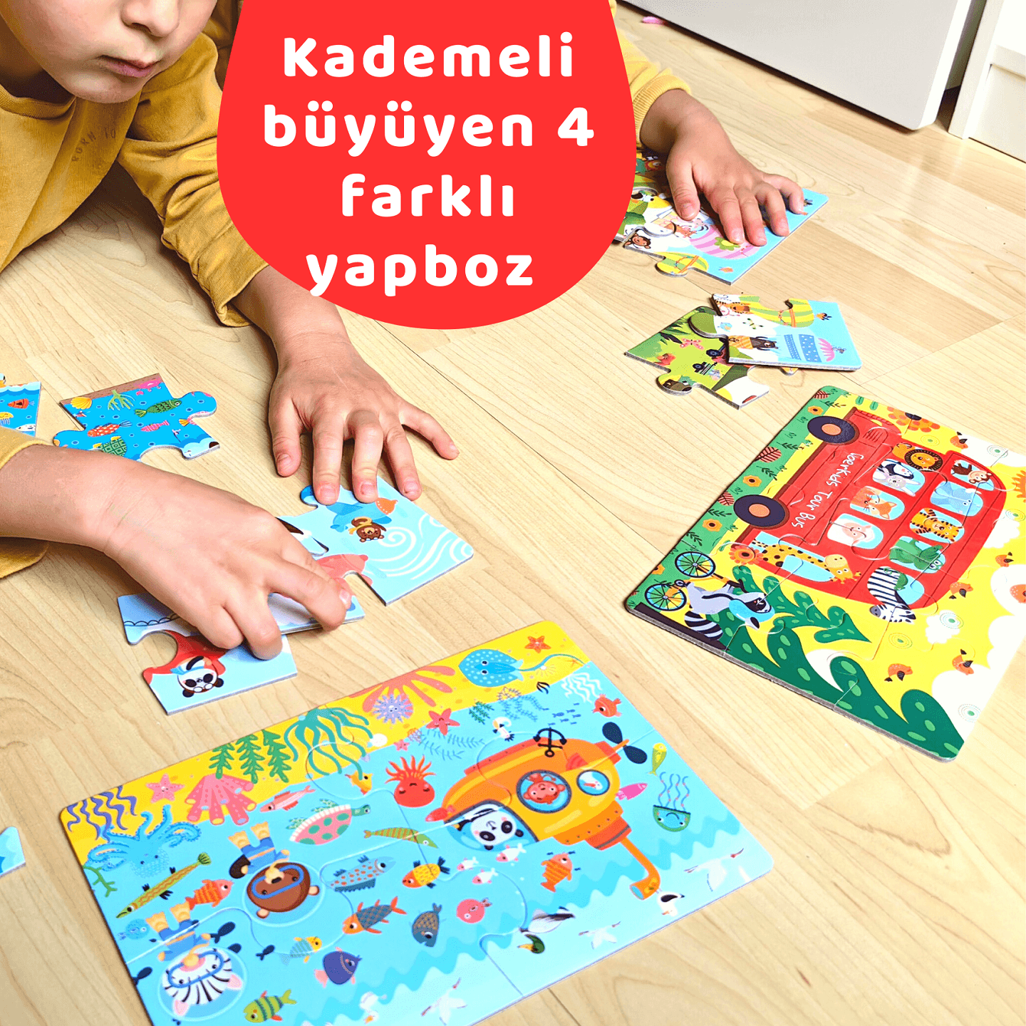 Animal Transport Progressive Puzzle | Kademeli İlerleyen Taşıtlar Puzzle | Eğitici Puzzle 30 Parça