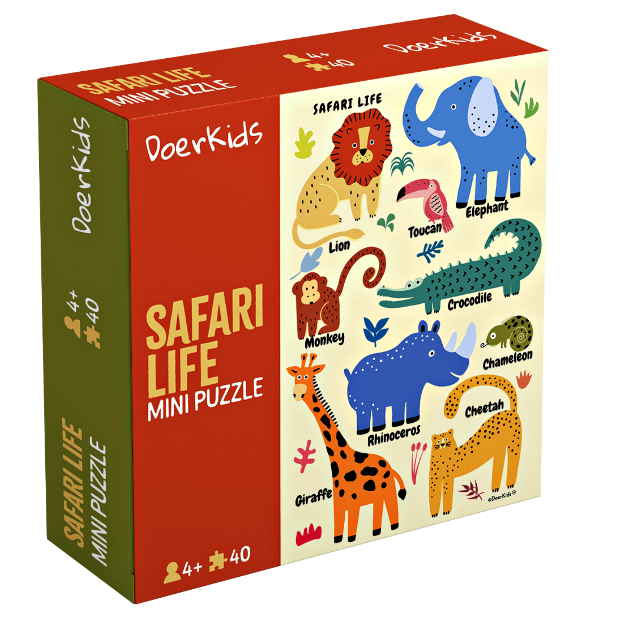 Safari Vahşi Hayvanlar Mini Puzzle | 40 Parça 4+ Yaş