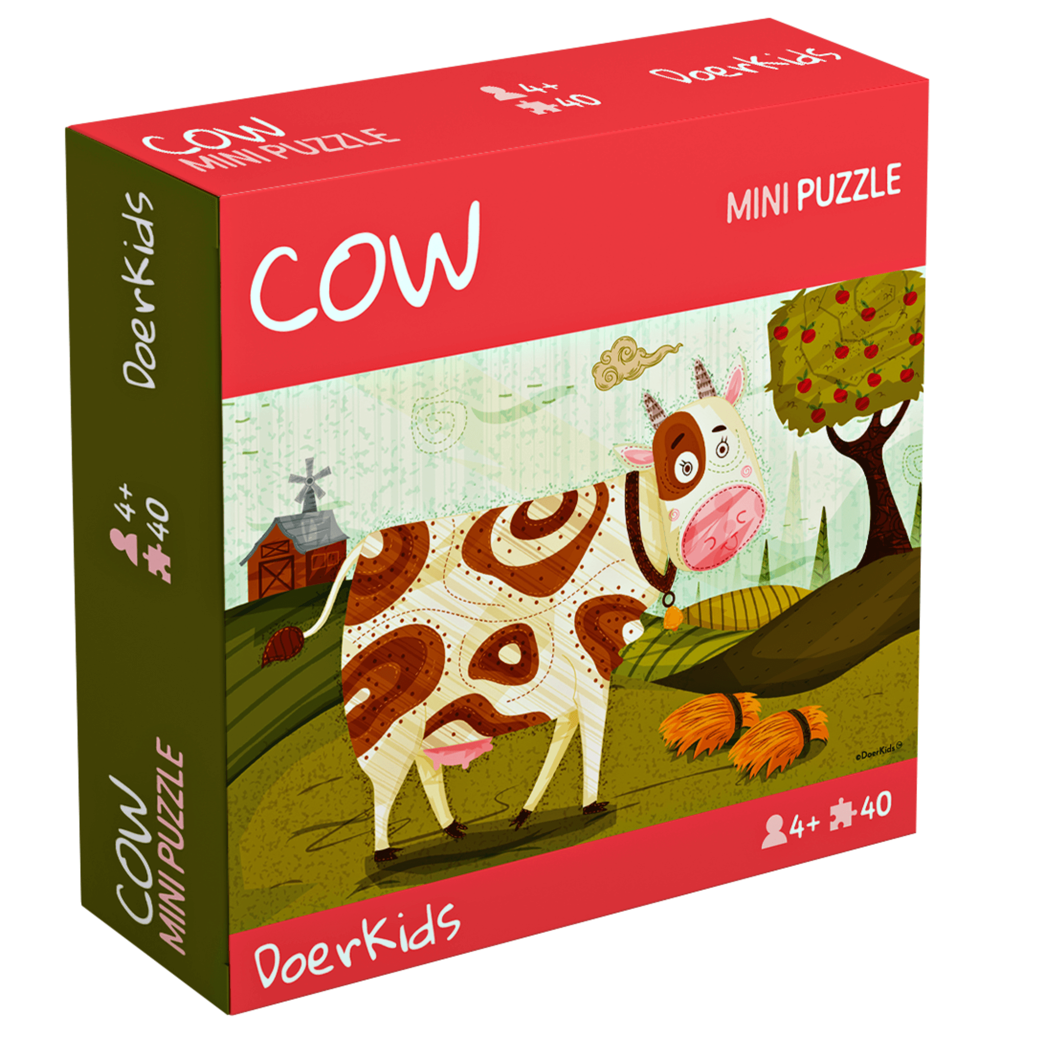 Çiftlik Sevimli İnek Mini Puzzle | 40 Parça 4+ Yaş