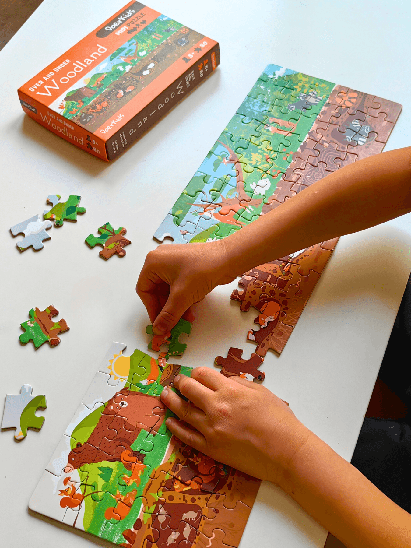 DoerKids Ormanlık Alan Yeraltı Yerüstü Midi Puzzle | 80 Parça 5+ Yaş