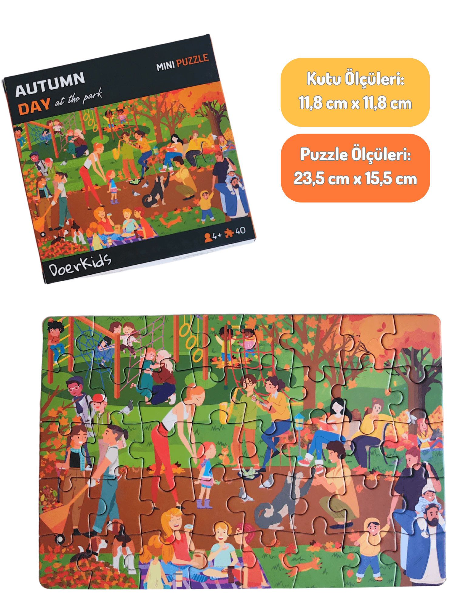 DoerKids Huzurlu Bir Sonbahar Günü Sakinleştirici Mini Puzzle | 3-7 Yaş - 40 Parça