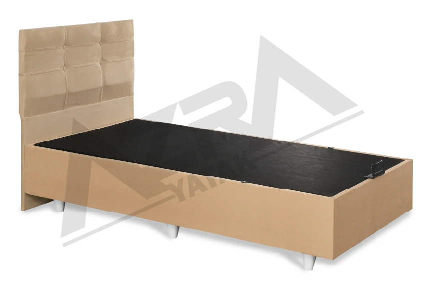 Nero Tek Kişilik Baza Basic Başlık Krem (%100 Çelik+ Mdf)