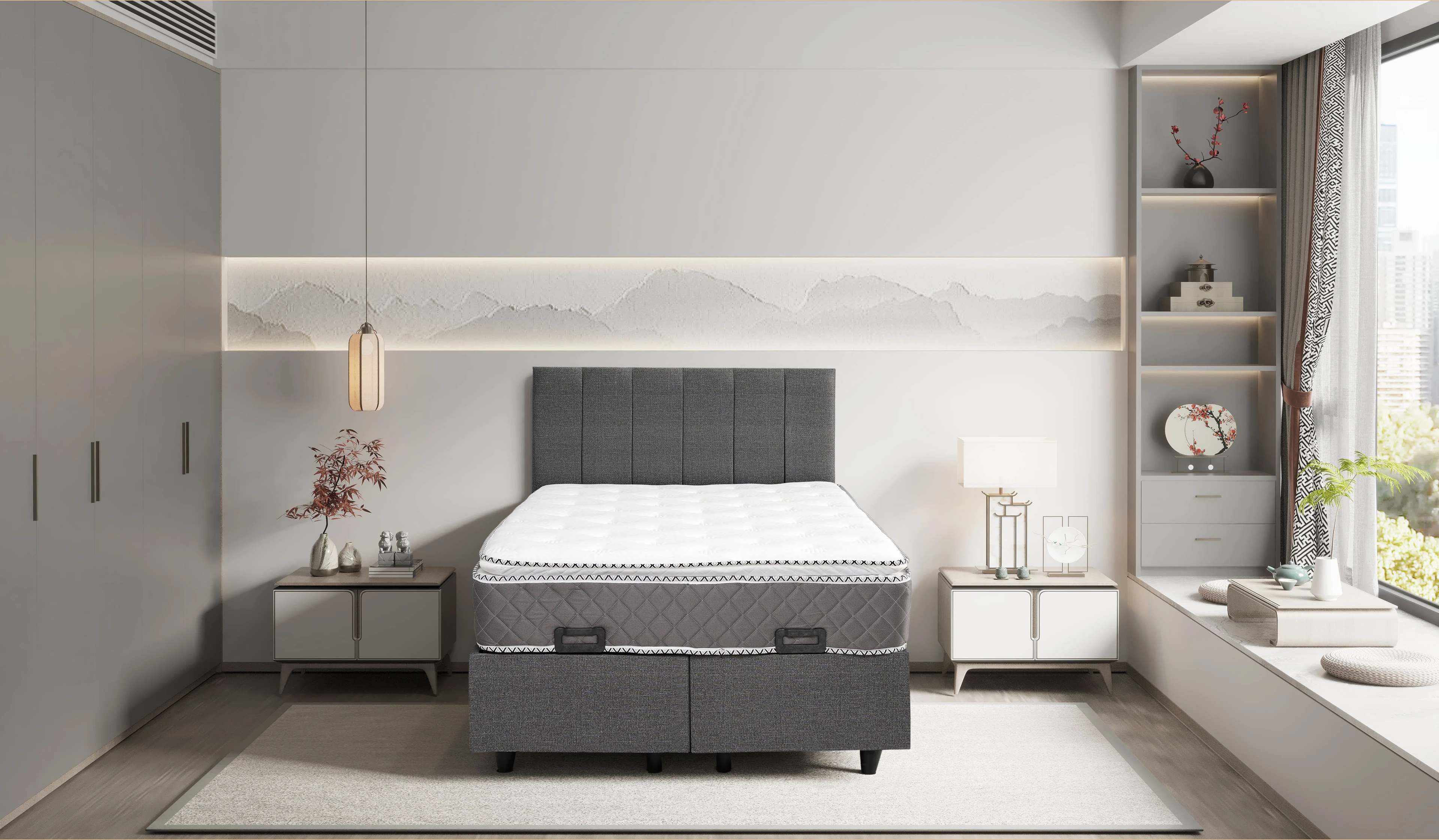 Azra Yatak 120X200 Elite Pedli Tam Ortopedik Yatak Baza Başlık Seti