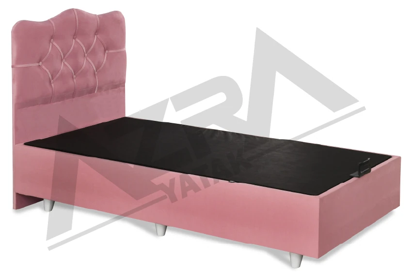 Nero Tek Kişilik Baza Başlık Prenses Pembe (%100 Çelik+ Mdf)